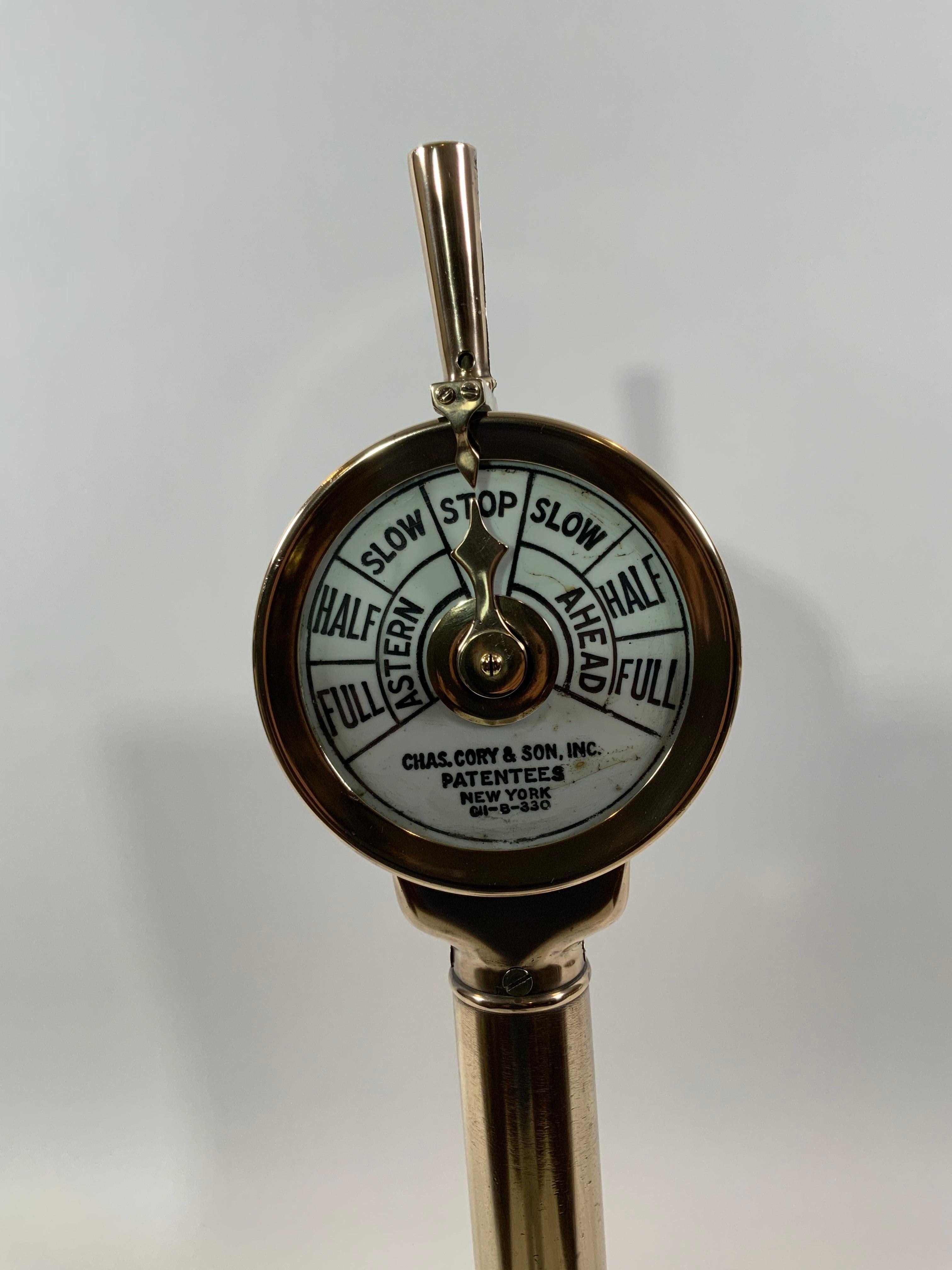 Early 20th Century Ship's Engine Order Telegraph by Charles Cory and Son of New York For Sale