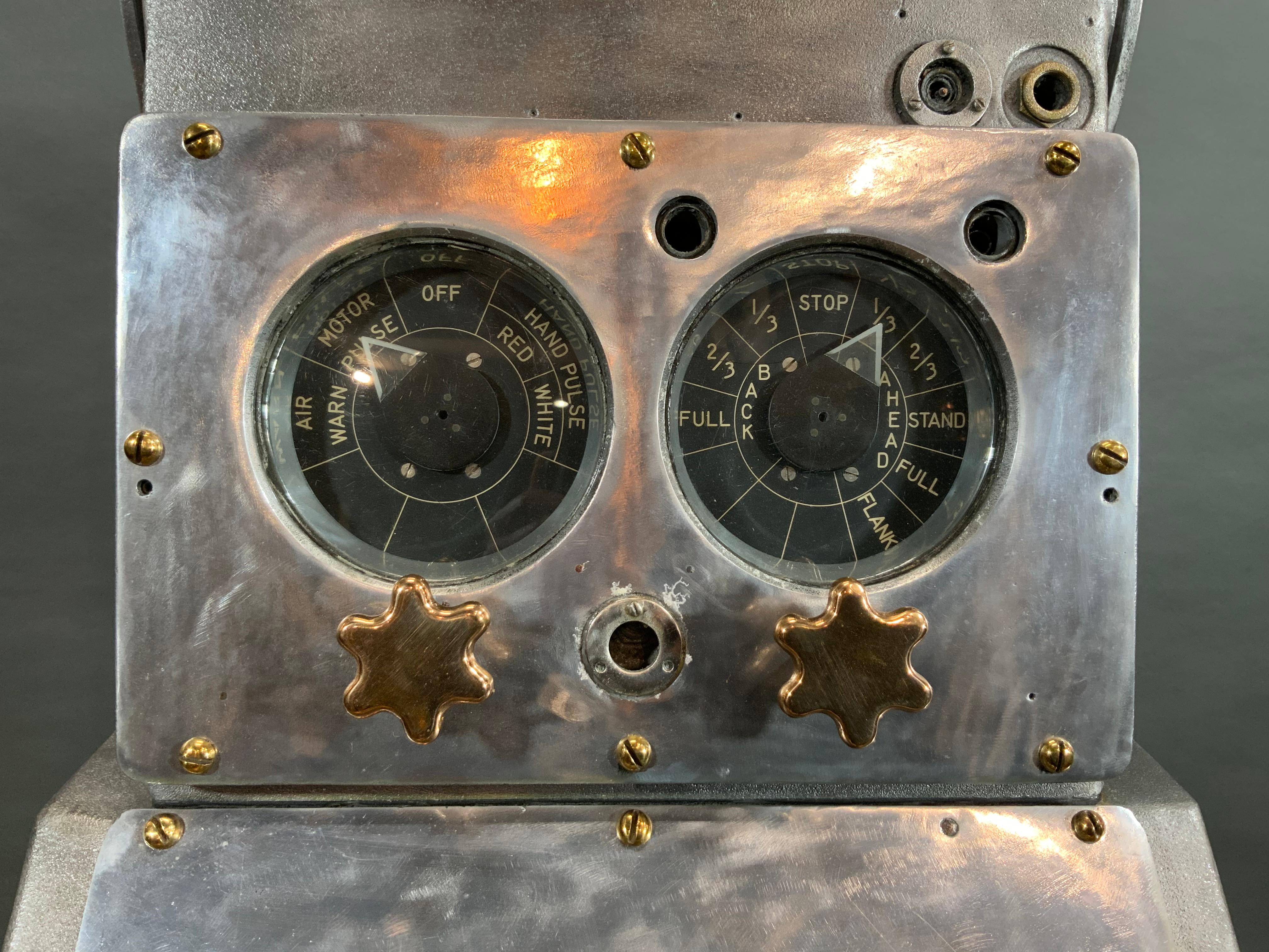 Mid-20th Century Ship's Engine Order Telegraph from a U.S. Warship
