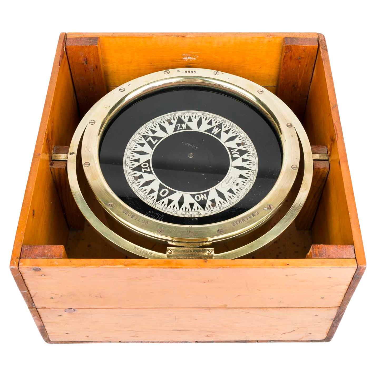 Ship’s gimble mounted compass by C.M. Hammer of Sweden