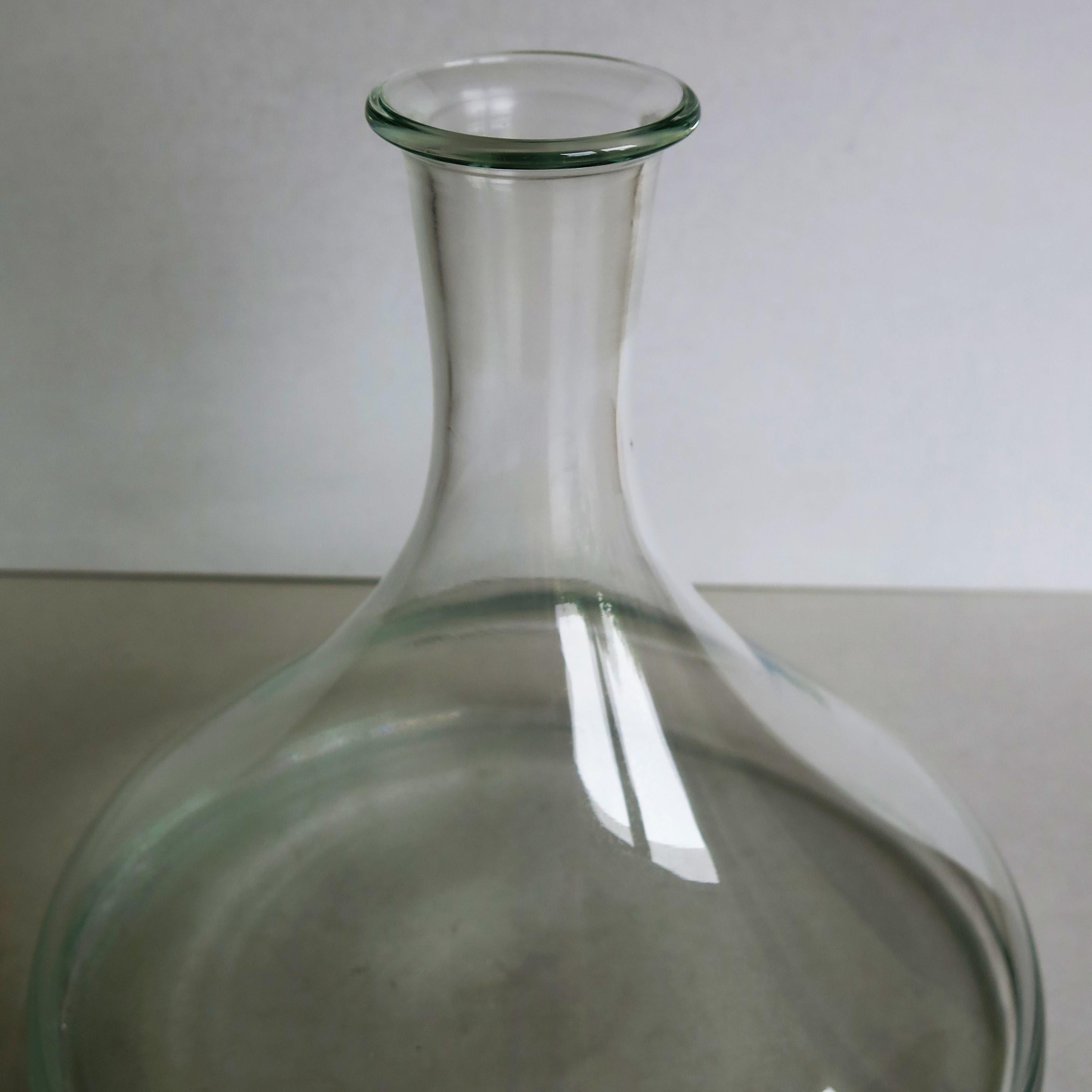 20th Century Ship's Glass Decanter with Original Globe Stopper 1.25 Litre Capacity