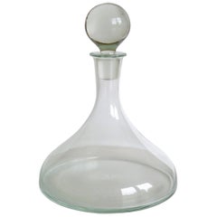 Ship's Glass Decanter with Original Globe Stopper 1.25 Litre Capacity