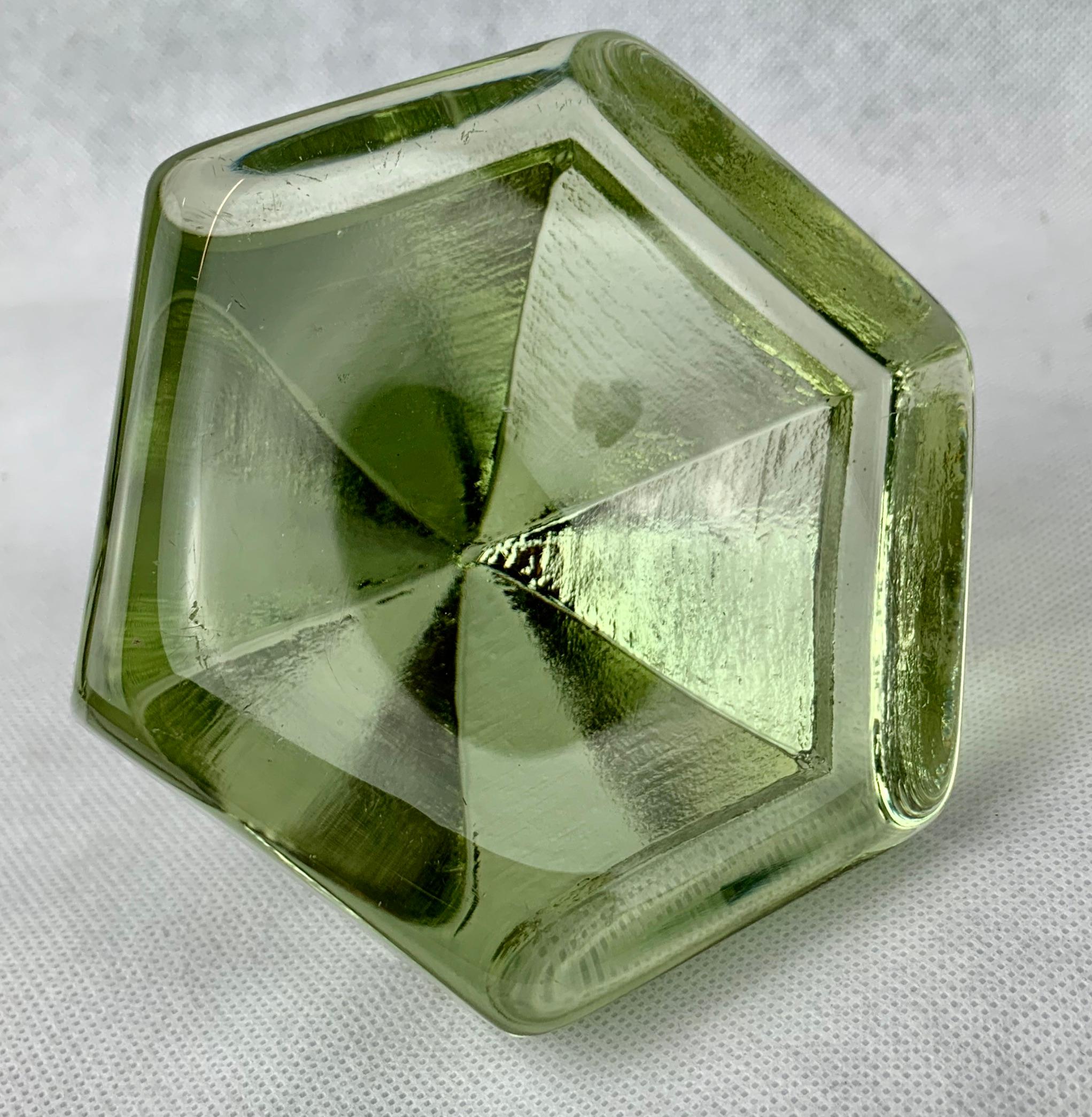 Molded Ship's Green Glass Deck Prism