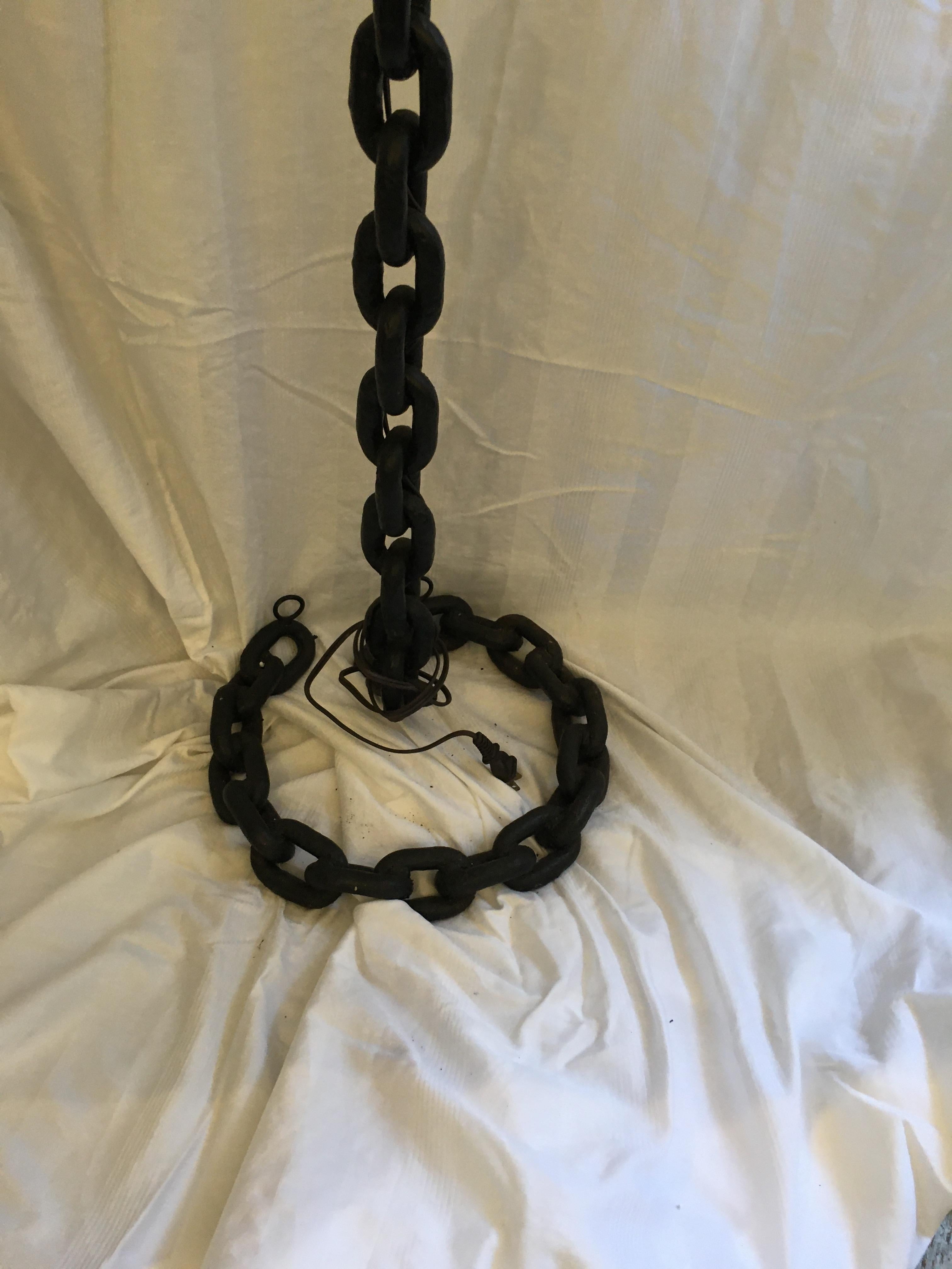 Contemporary Ship’s Iron Chain Converted to Nautical Floor Lamp