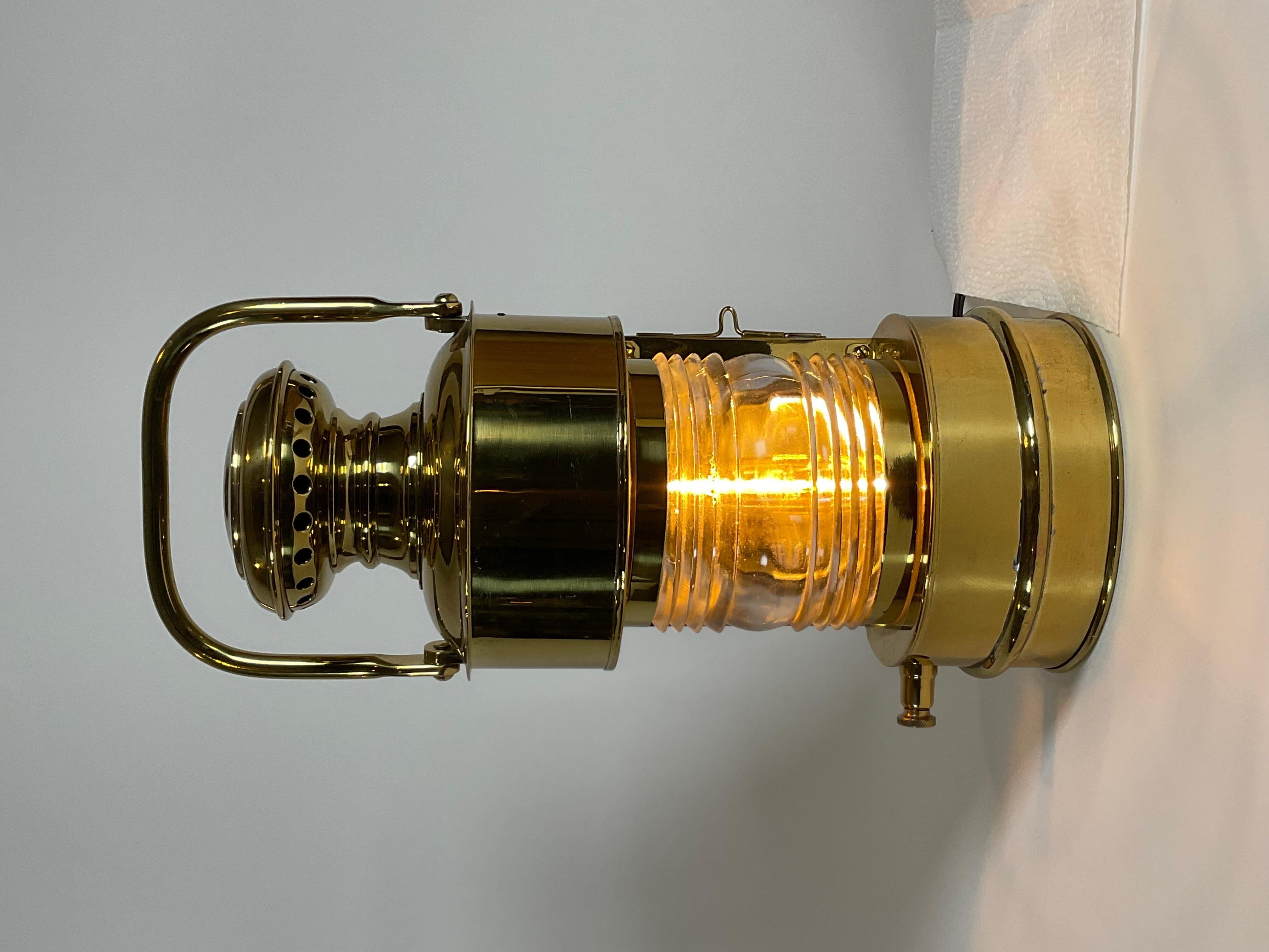Solid brass ships lantern by Perkins Marine Lamp Corporation, 