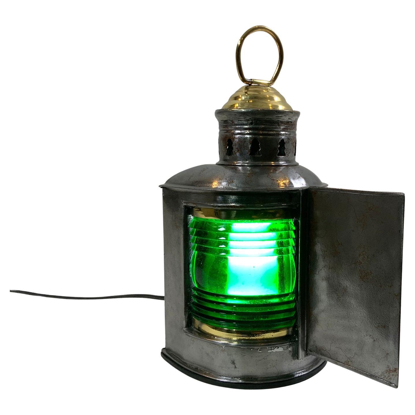 Ships Lantern with Port and Starboard Lenses For Sale