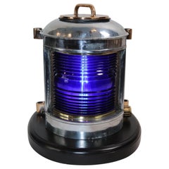 Ships Lantern with Rich Cobalt Blue Lens