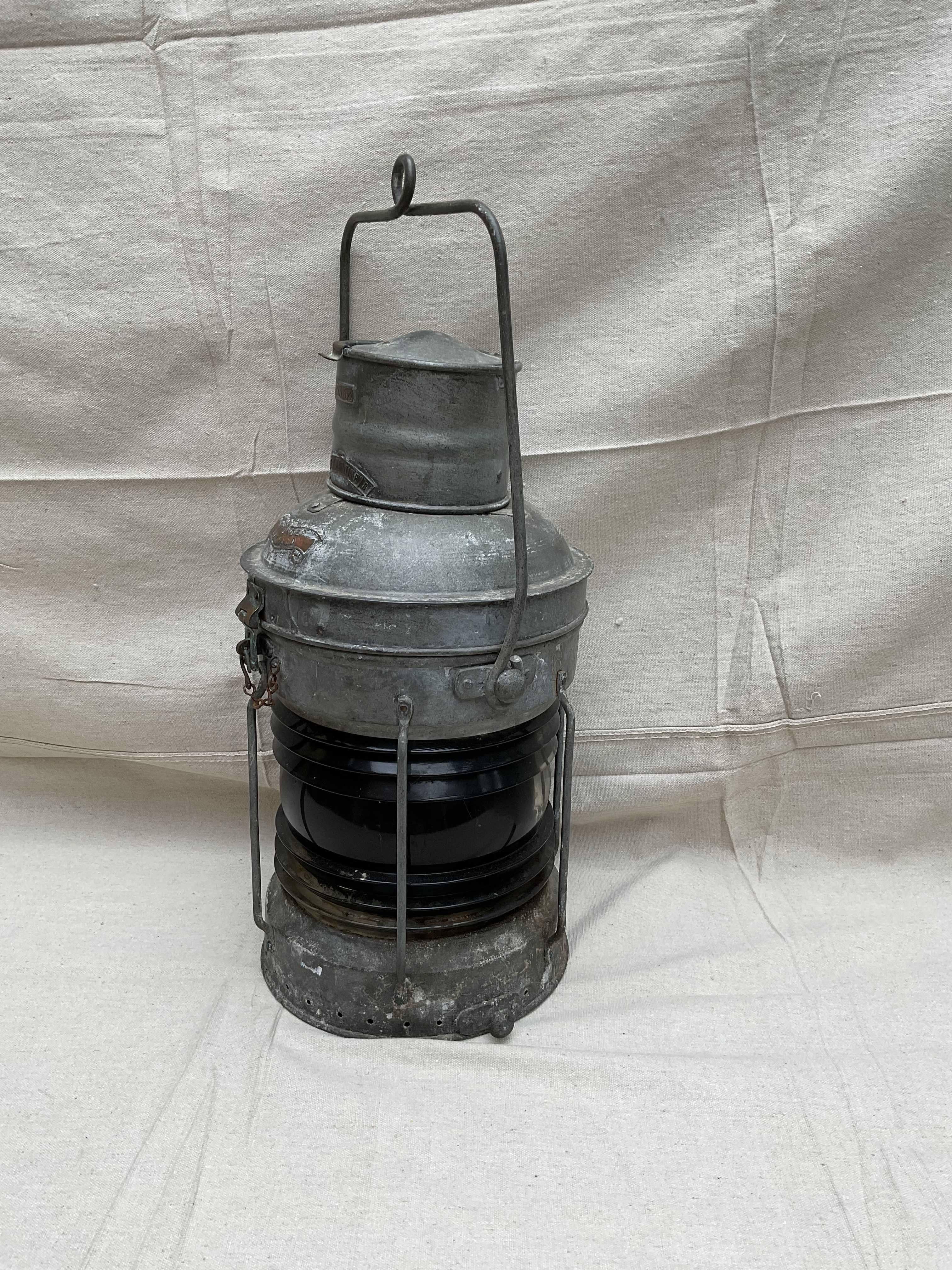Ships Lantern With Ruby Red Lens For Sale 1