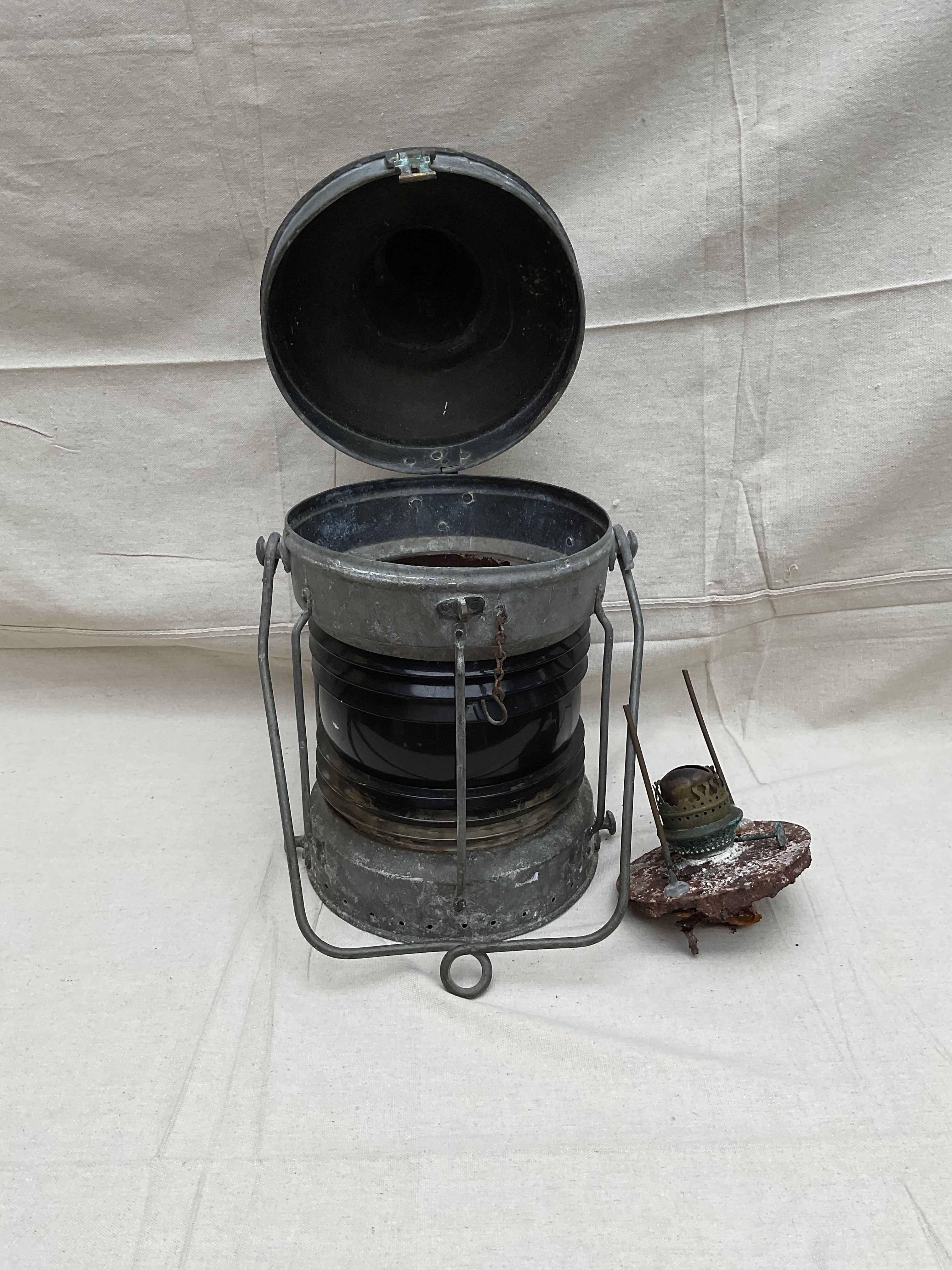 Ships Lantern With Ruby Red Lens For Sale 3