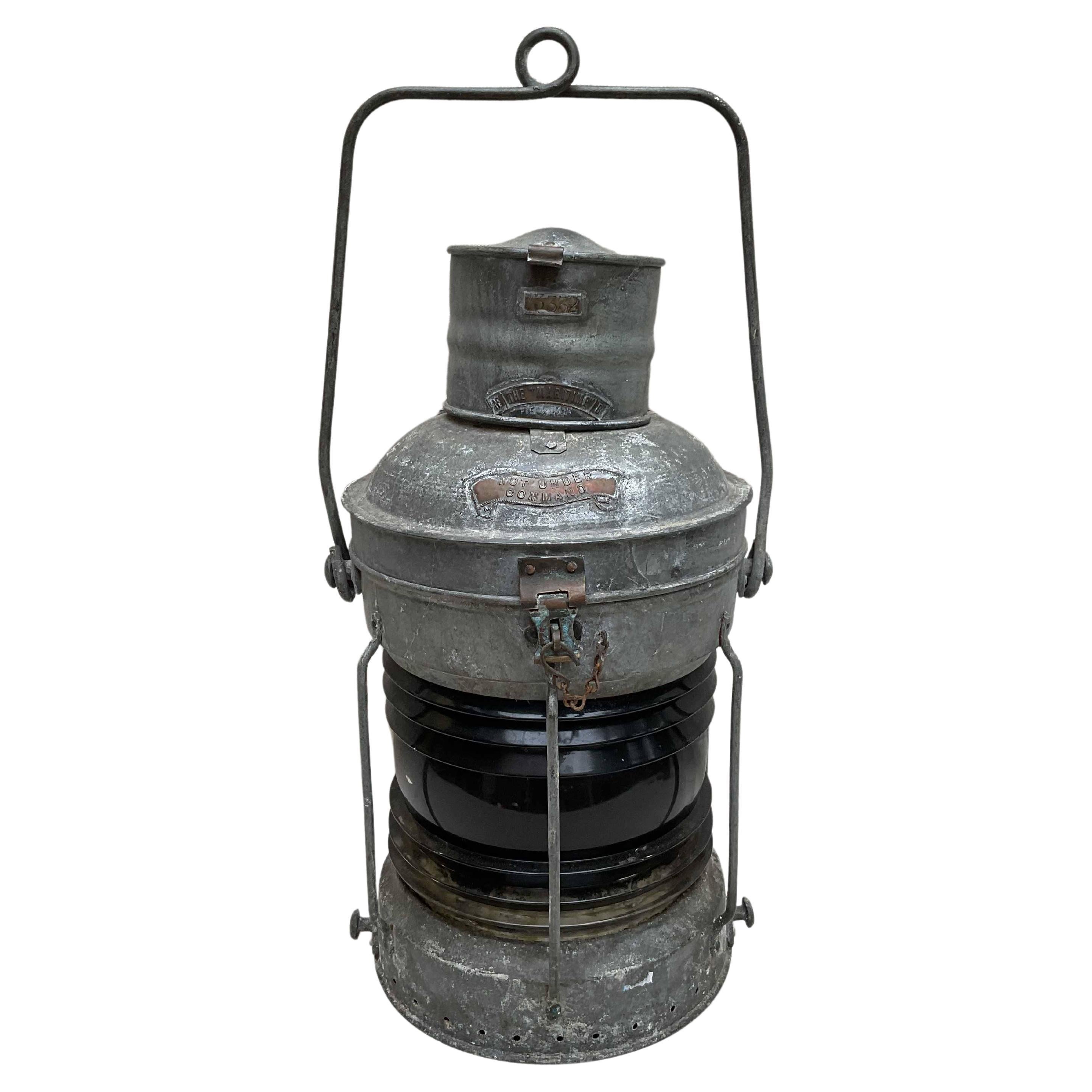 Ships Lantern With Ruby Red Lens For Sale