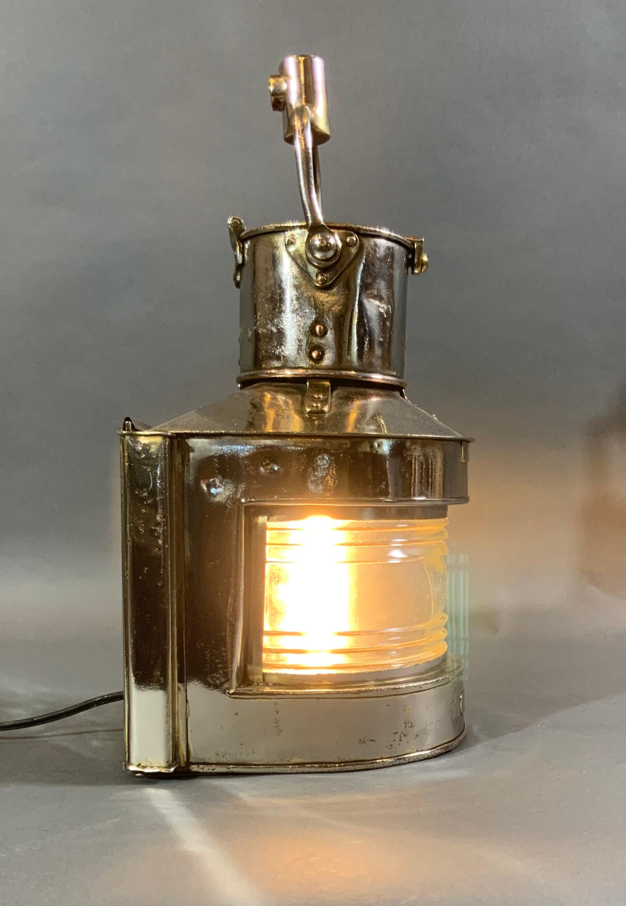 Brass Ships Masthead Lantern by English Maker For Sale