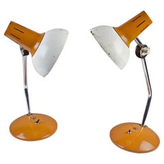 Ship's Nautical Adjustable Desk Lights with Original Paint:: Russian:: Midcentury