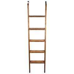 Ship's Nautical Teak and Chrome Bunk Ladder, 1970s