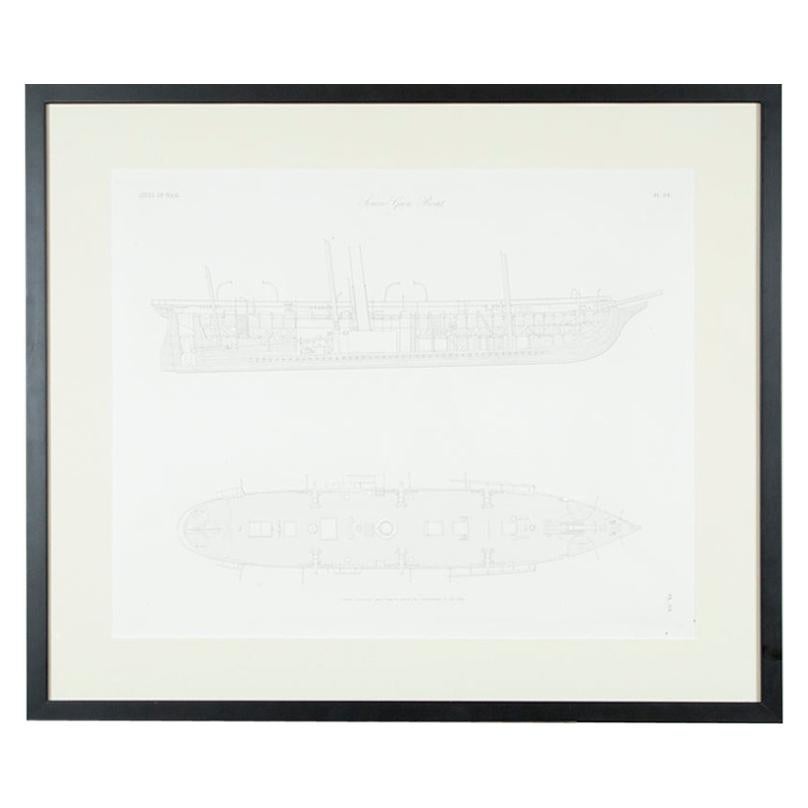 "Ships of War - Screw Gun Boat" lithograph by Day & Son, 1864 For Sale