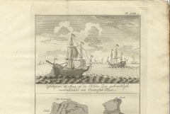 Ships on the Red Sea and the Rock of Rephidim – Dutch Biblical Engraving c.1776