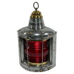 Vintage Ships Port Lantern with Fresnel Lens