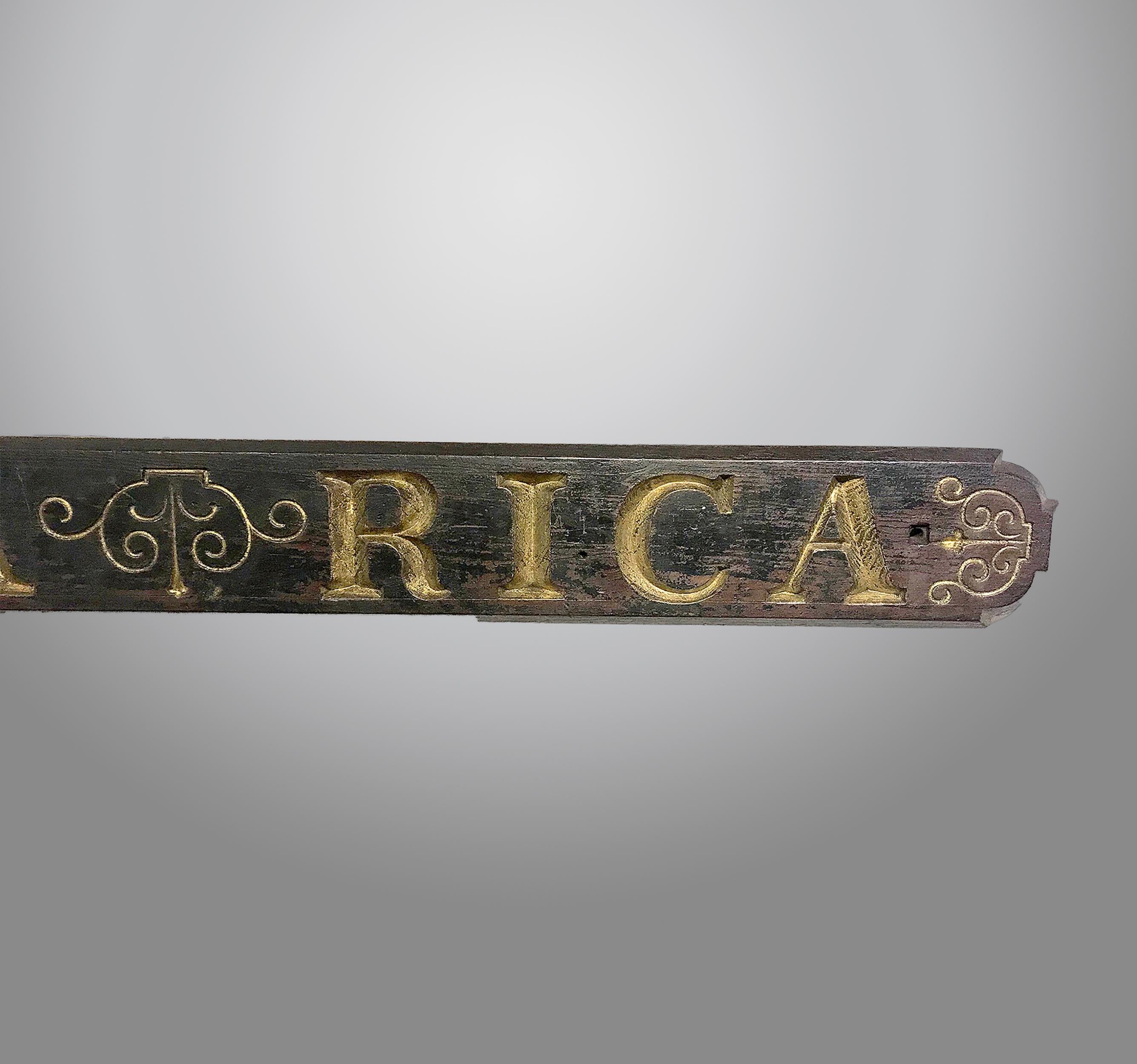 Folk Art Ships Quarterboard, S.S. Costa Rica