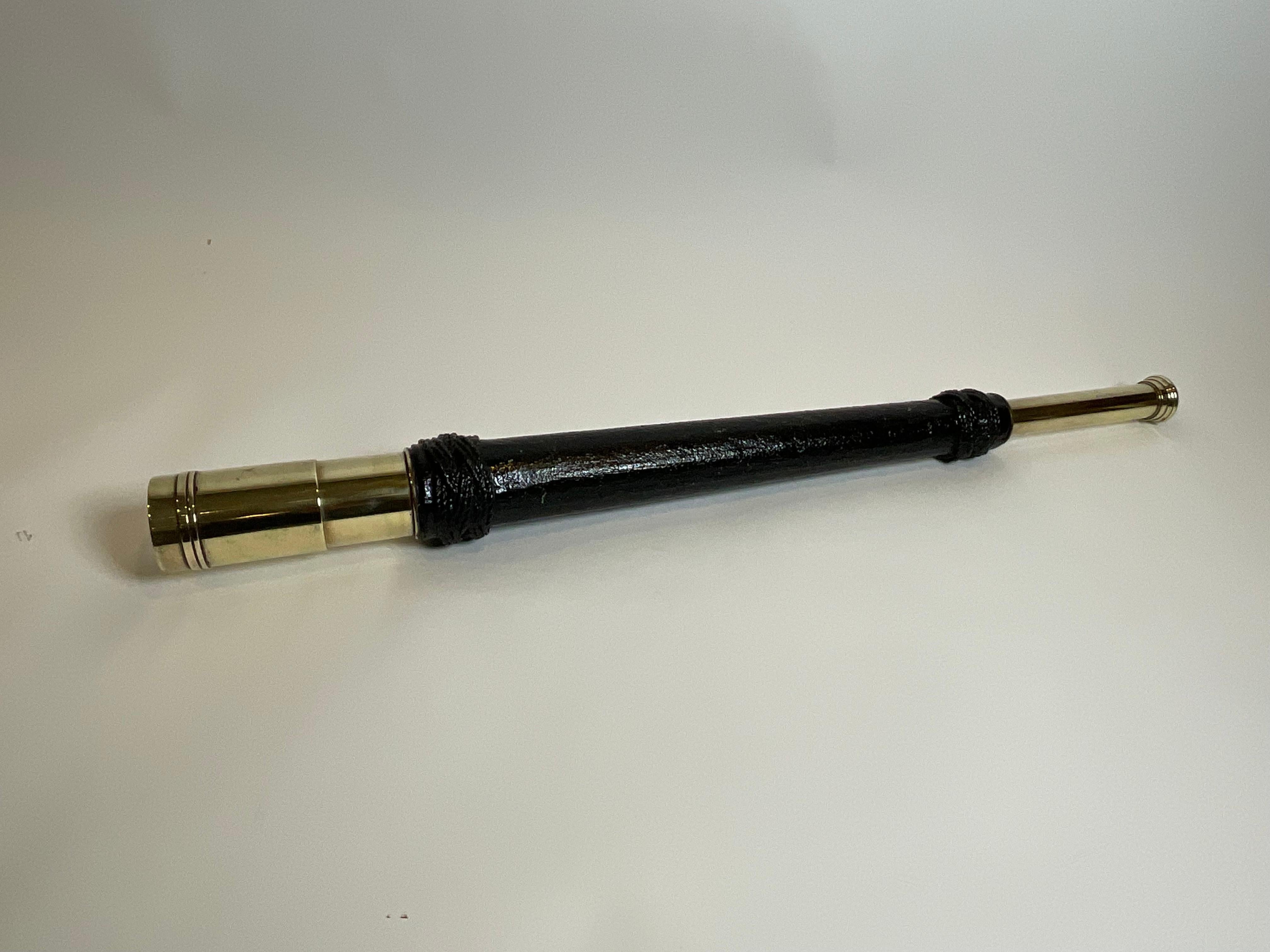 Early 20th Century Ships Spyglass Telescope with Rope Cover For Sale