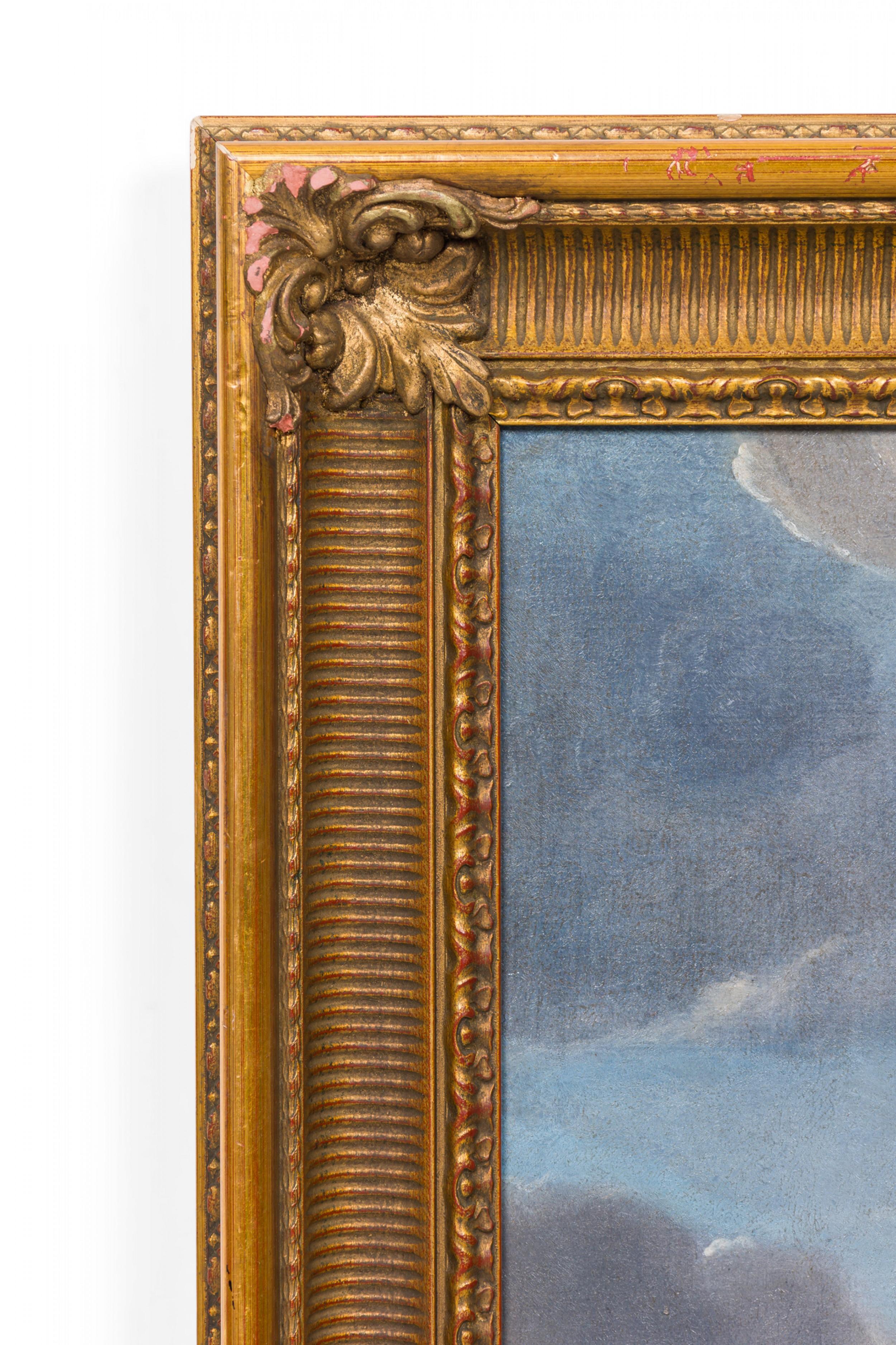Biedermeier Navi a vela paesaggio marino in vendita