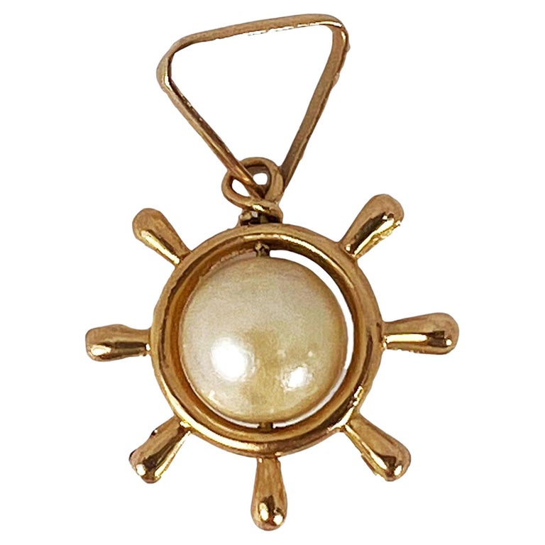 Pendentif En Or Jaune 18 Carats Avec Perle - Bijou Fin Et élégant, Sans Marque, Neuf Sans Emballage