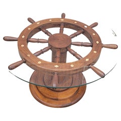 Vintage Ships Wheel Coffee or Side Table