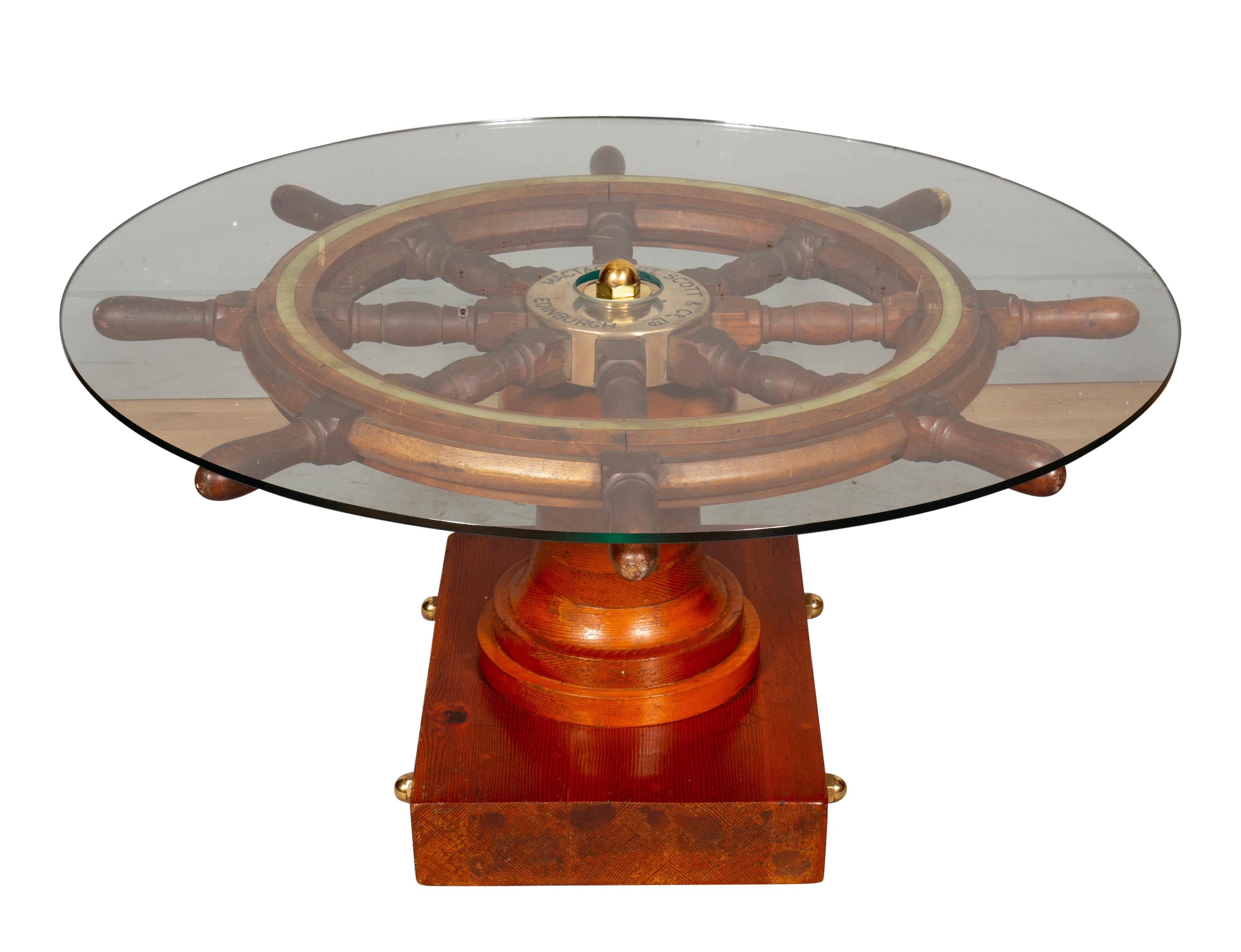 ship wheel coffee table