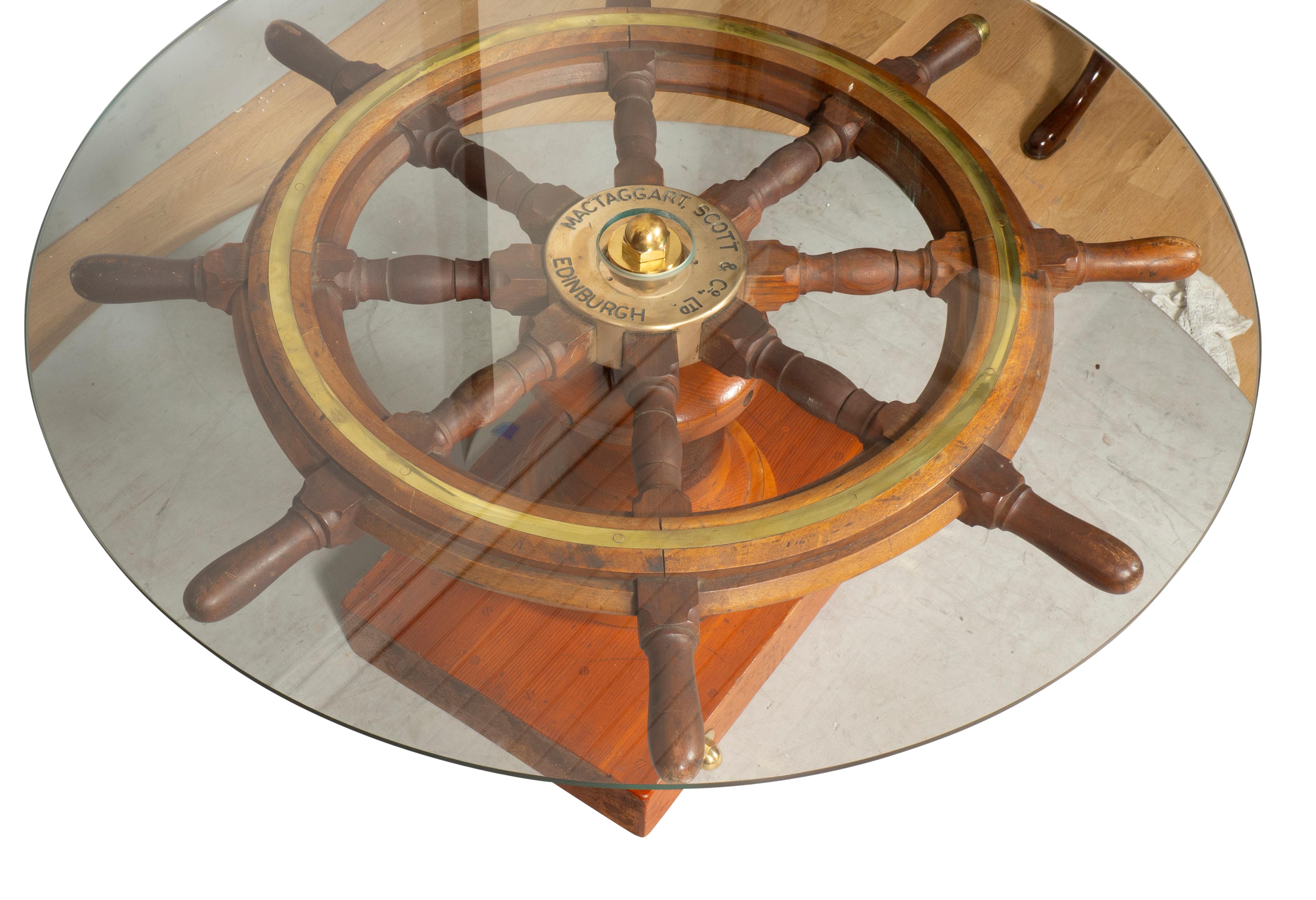 19th Century Ships Wheel Coffee Table