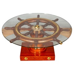 Antique Ships Wheel Coffee Table