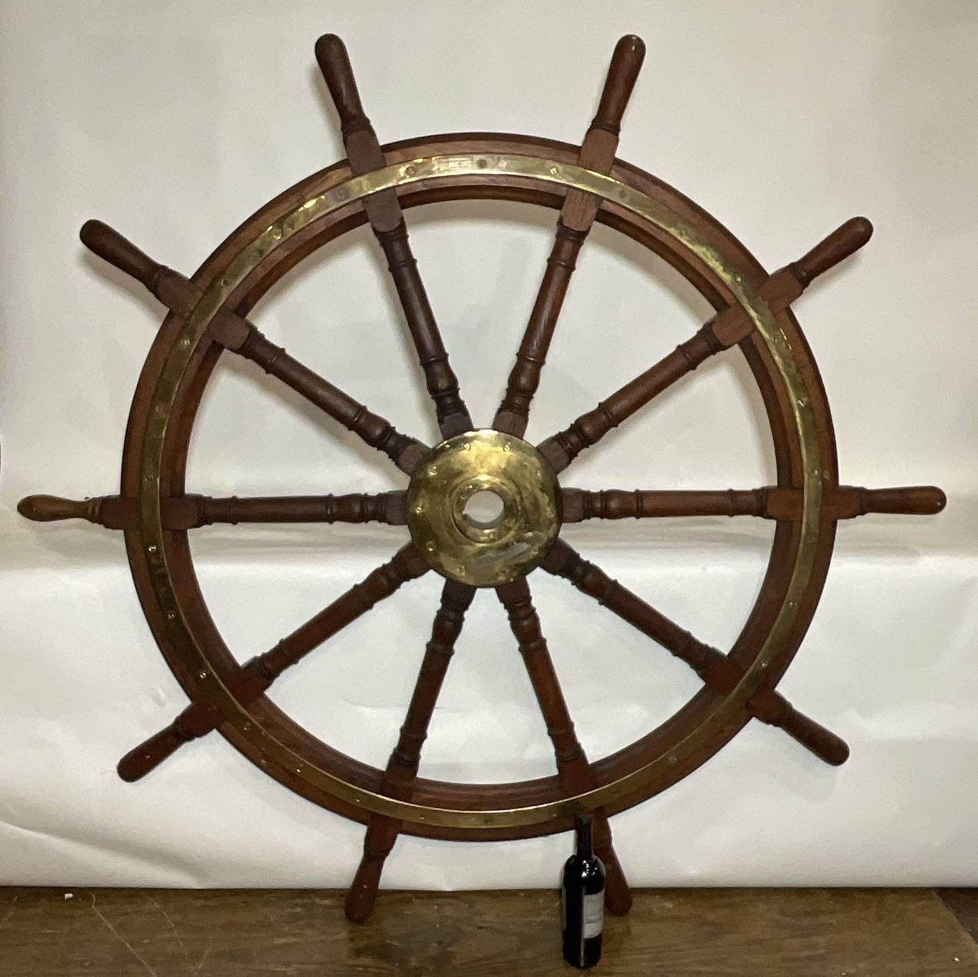 North American Ships Wheel that is Six Feet Round For Sale