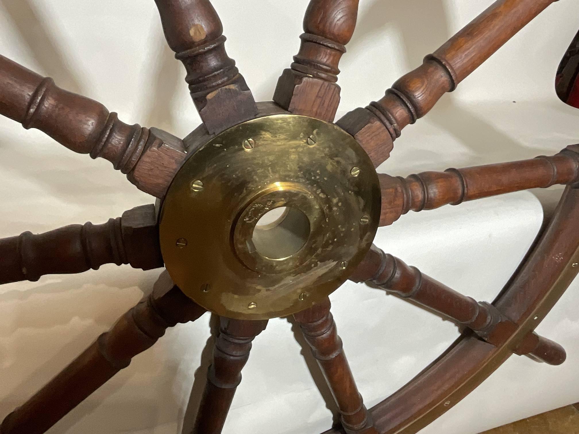 Early 20th Century Ships Wheel that is Six Feet Round For Sale