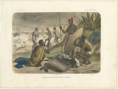 Shipwreck Scene in Melanesia – Islanders Salvaging Wreckage, c.1845