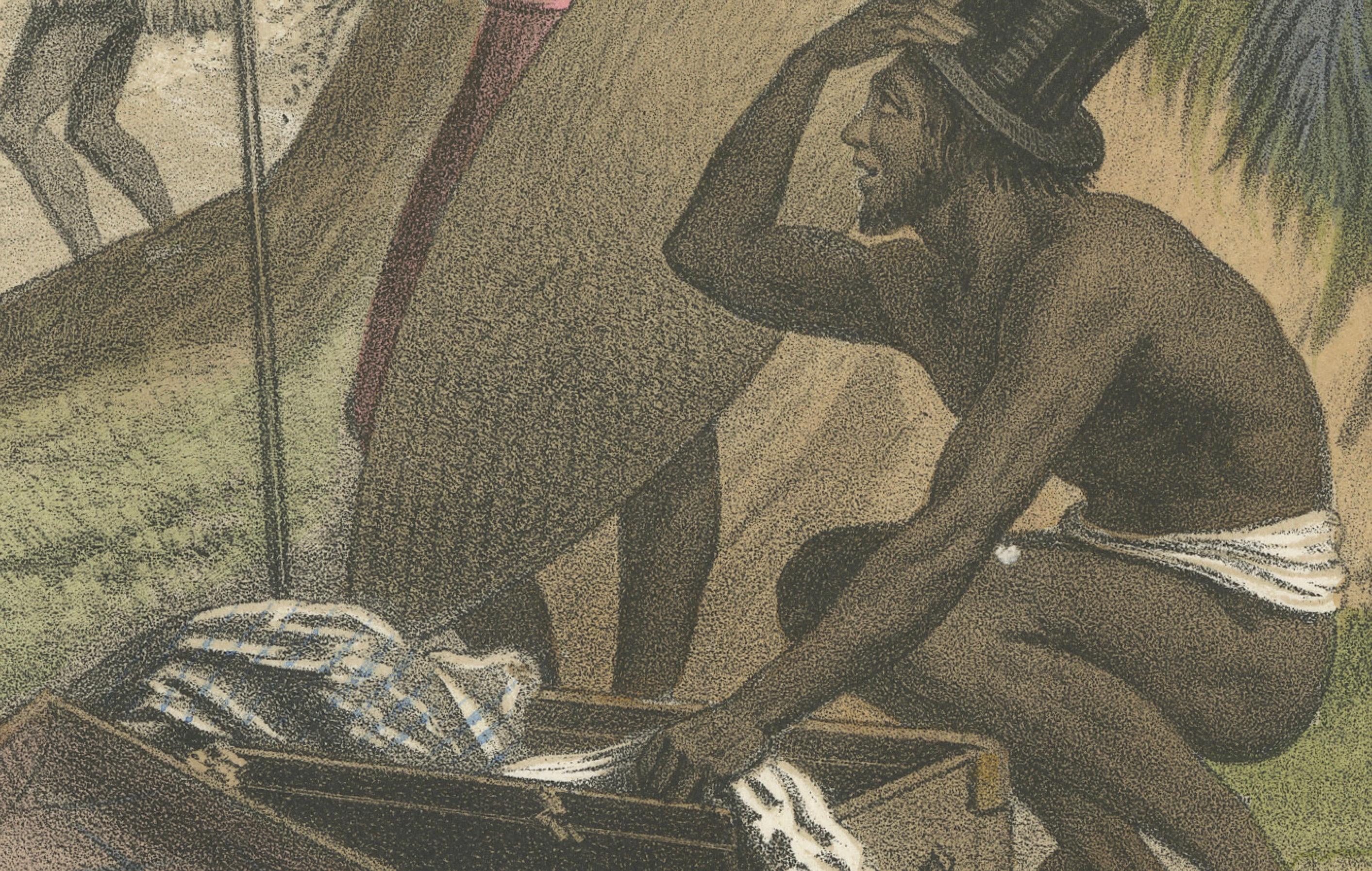 Shipwreck Scene in Melanesia – Islanders Salvaging Wreckage, c.1845