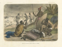 Shipwreck Scene in Melanesia – Islanders Salvaging Wreckage, c.1845