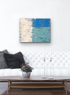 Blue Venetian Plaster Modern Minimalist Painting by Shira Toren - Rising Waters