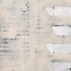 Venetian Plaster Modern Minimalist Painting in white - Sailing the Dunes