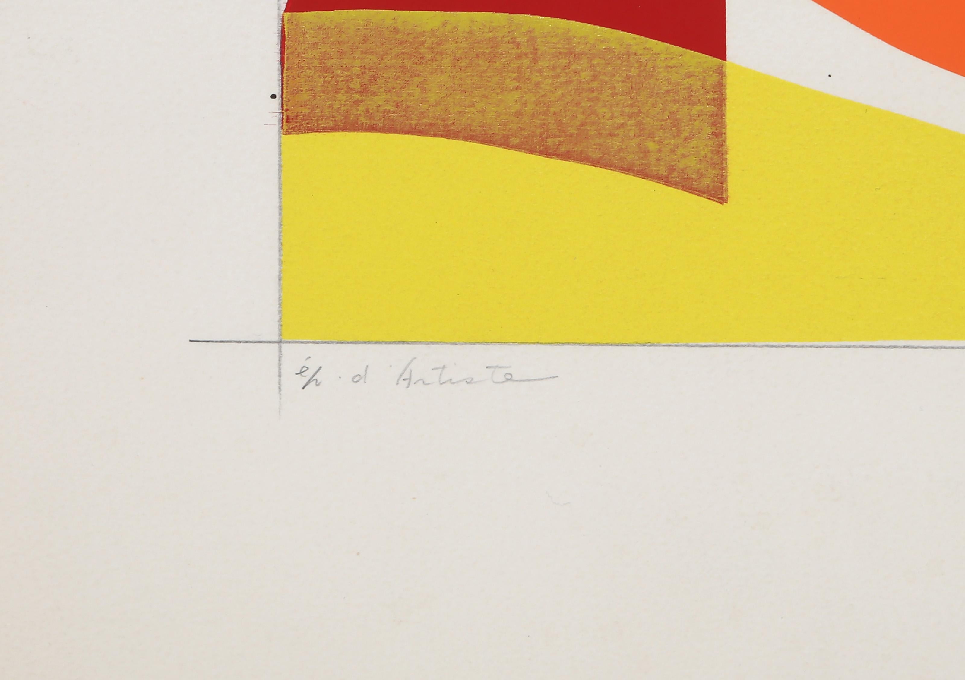 Nuvole arancioni, serigrafia moderna di Shirai Akiko in vendita 2