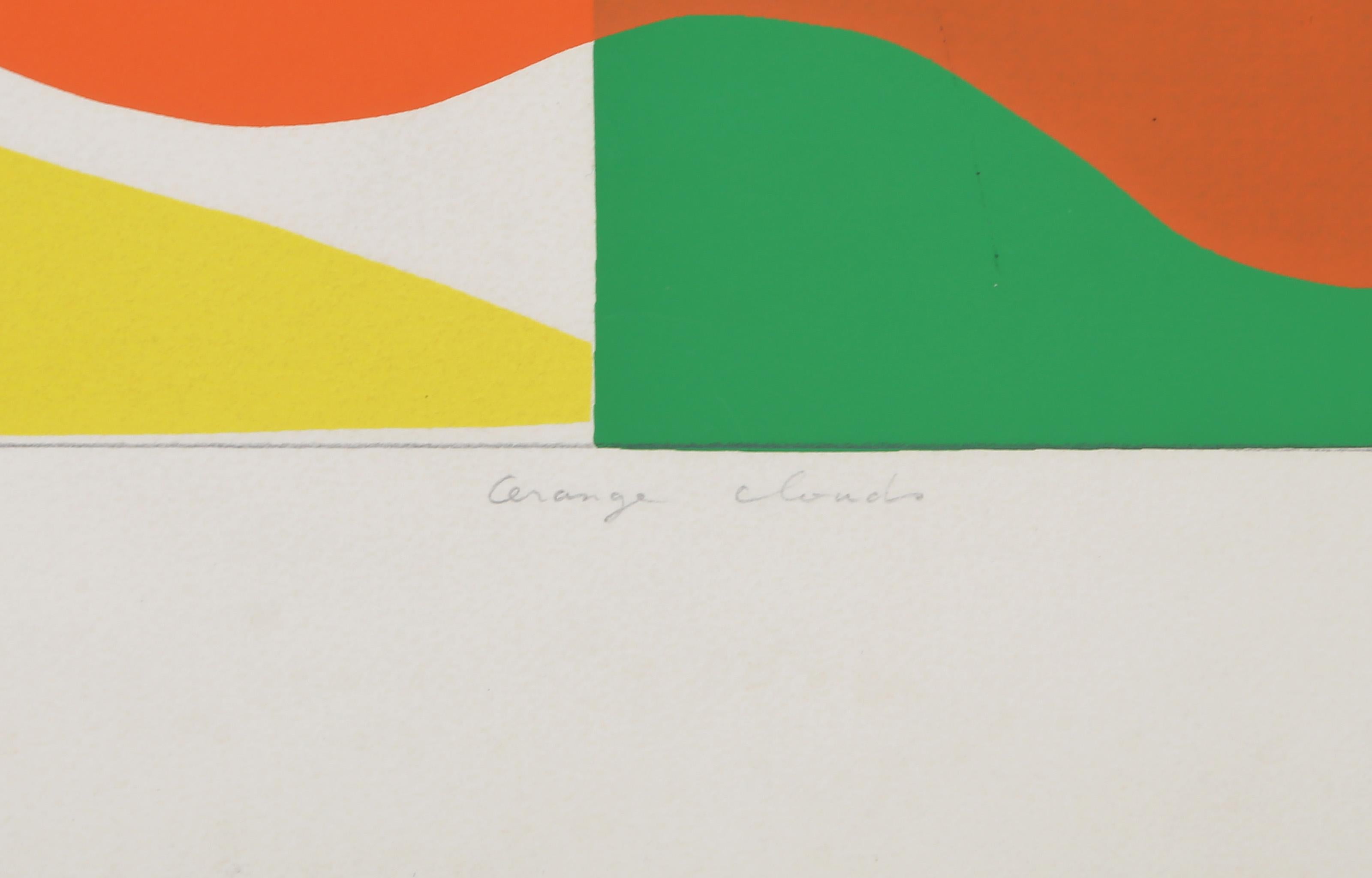 Nuvole arancioni, serigrafia moderna di Shirai Akiko in vendita 4