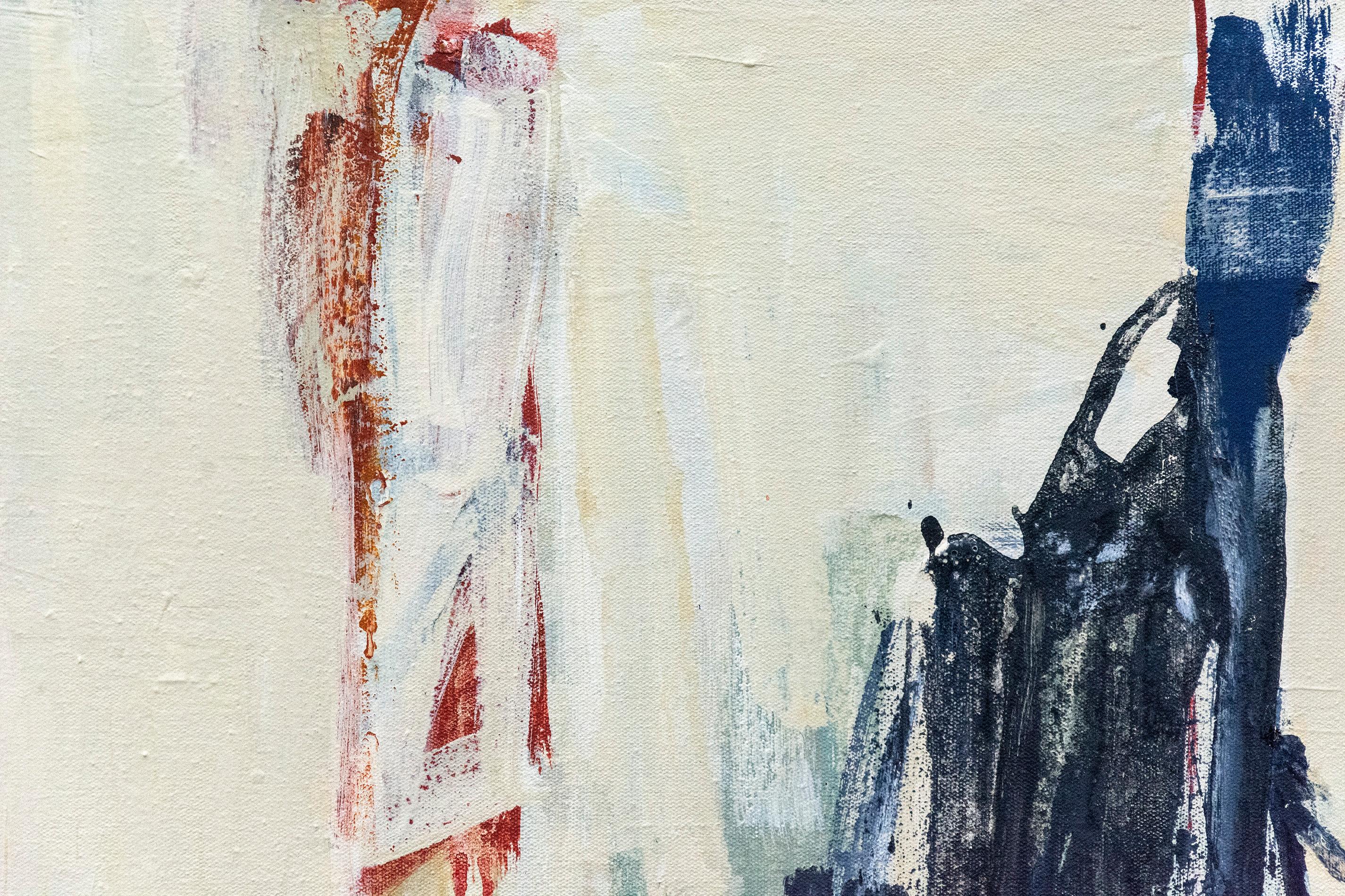 Saudade No 21 - audace, espressivo, rosso, bianco, blu, acrilico astratto su tela in vendita 2