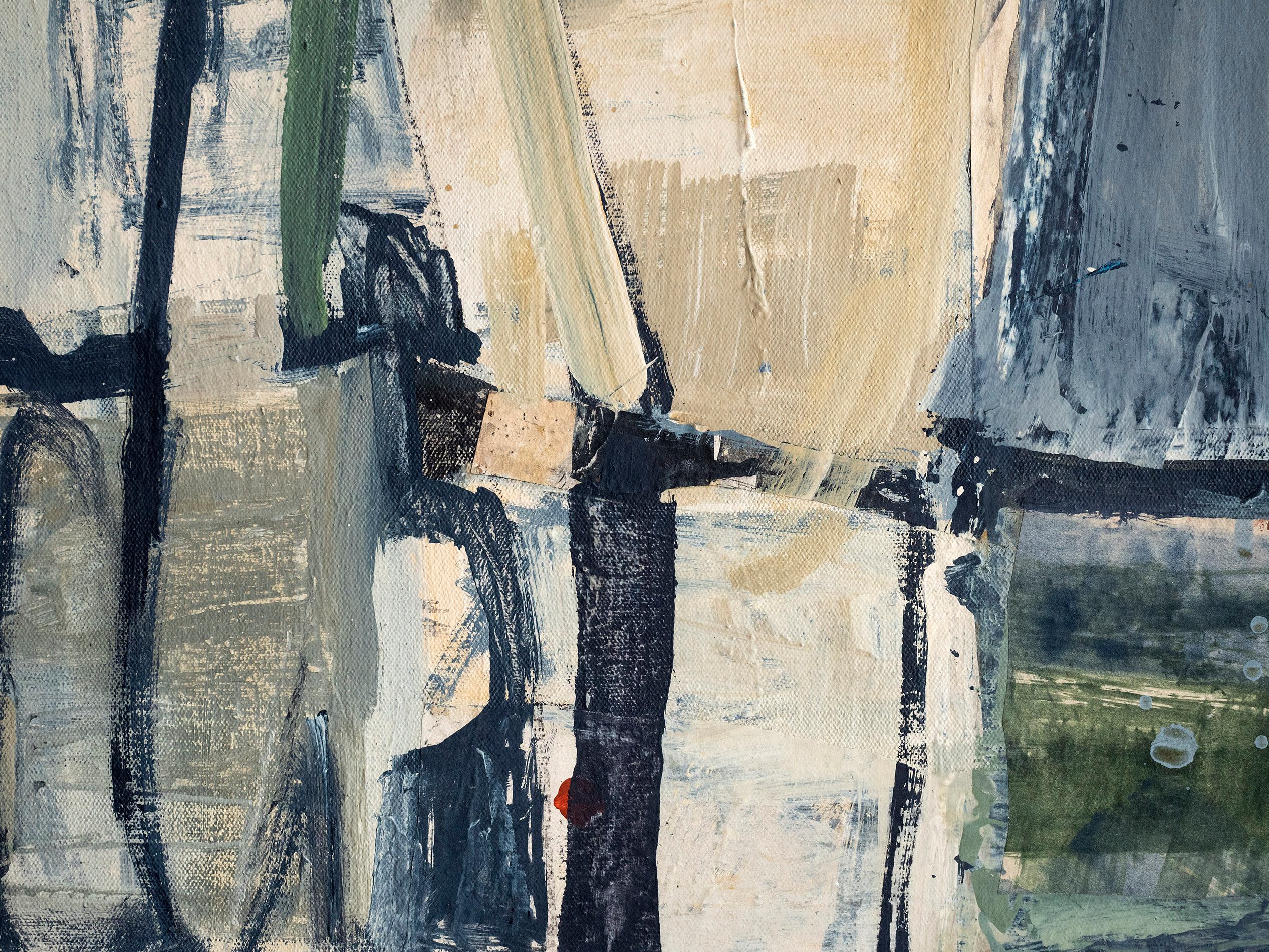 Soul Matters #29 - contemporain, abstrait, techniques mixtes et acrylique sur toile - Beige Abstract Painting par Shireen Kamran
