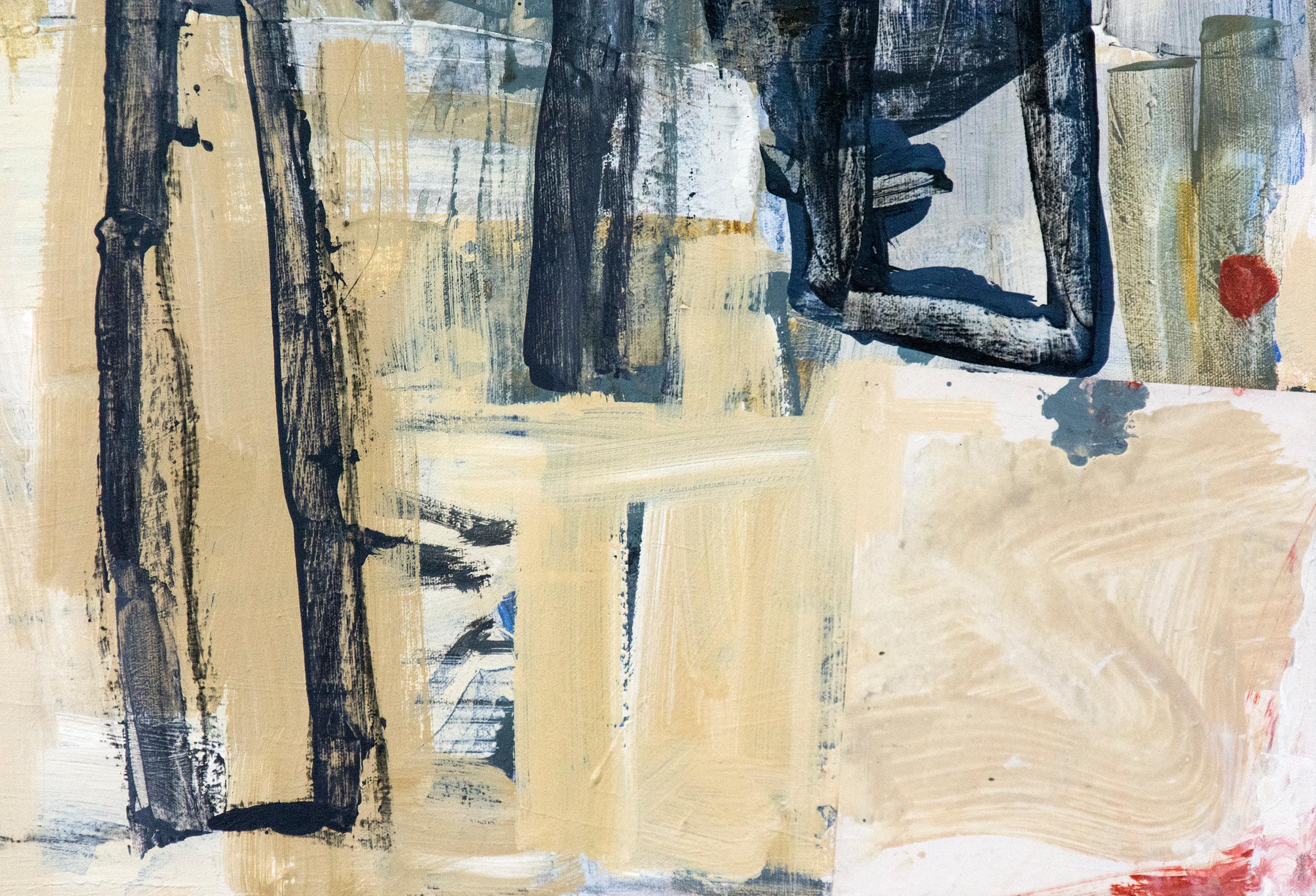 Soul Matters No 26 – collagierte Blöcke aus hellem Gummi, Taubengrau und Weiß (Zeitgenössisch), Painting, von Shireen Kamran