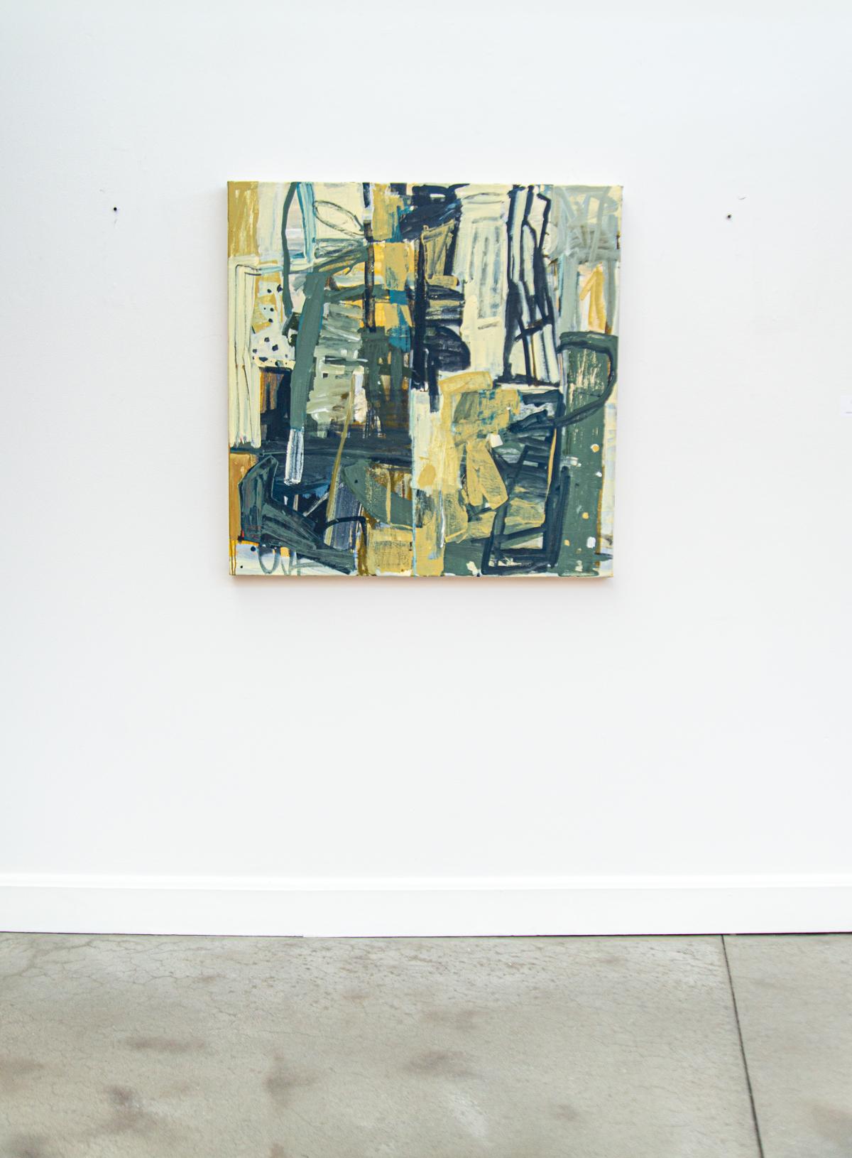 Suluk/Wanderings #54 - morbido, fresco, astratto, tecnica mista e acrilico su tela - Painting Contemporaneo di Shireen Kamran