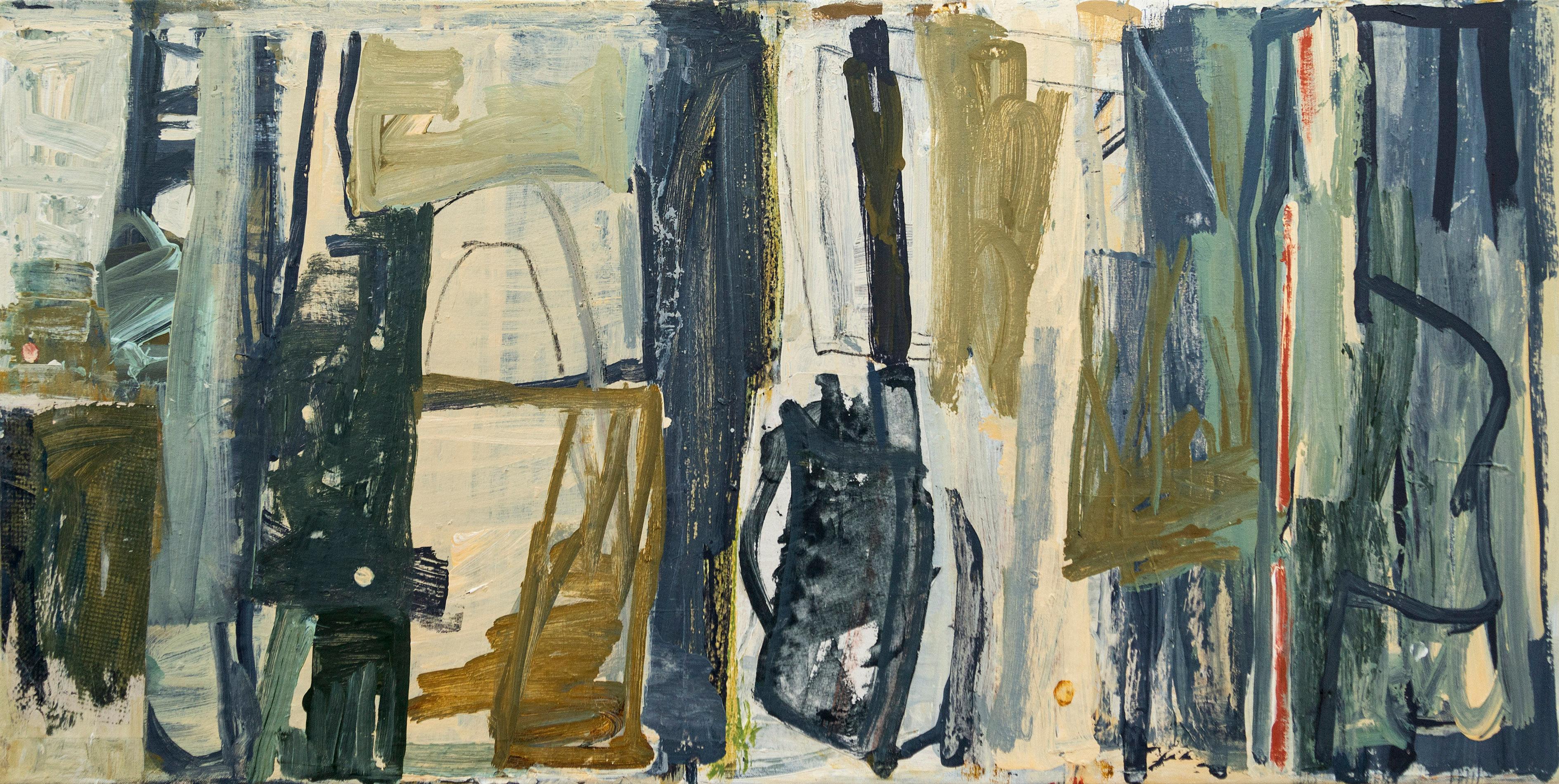 Suluk/Wanderings No 48 - gestuale, astratto, acrilico e pigmento su tela - Painting di Shireen Kamran