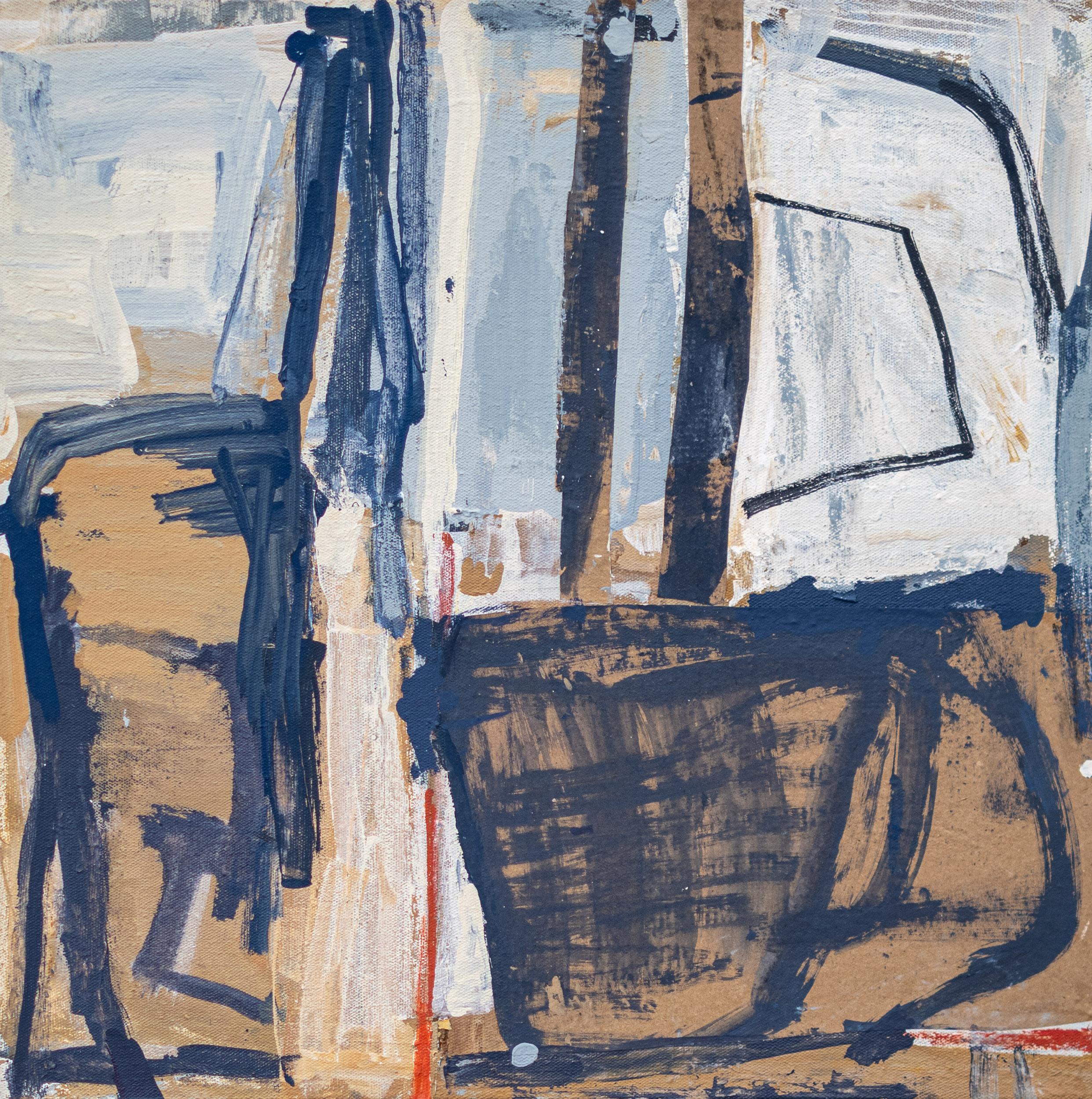 Abstract Painting de Shireen Kamran - Los Siete Océanos/Haft Qulzum nº 2 - Técnica mixta abstracta sobre lienzo, 2010+