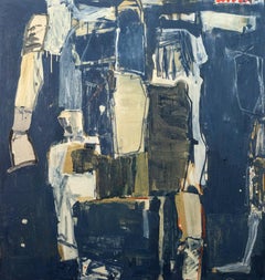 « The Sum of All Parts No 22 », bleu, blanc, abstrait, acrylique sur toile, éclatant