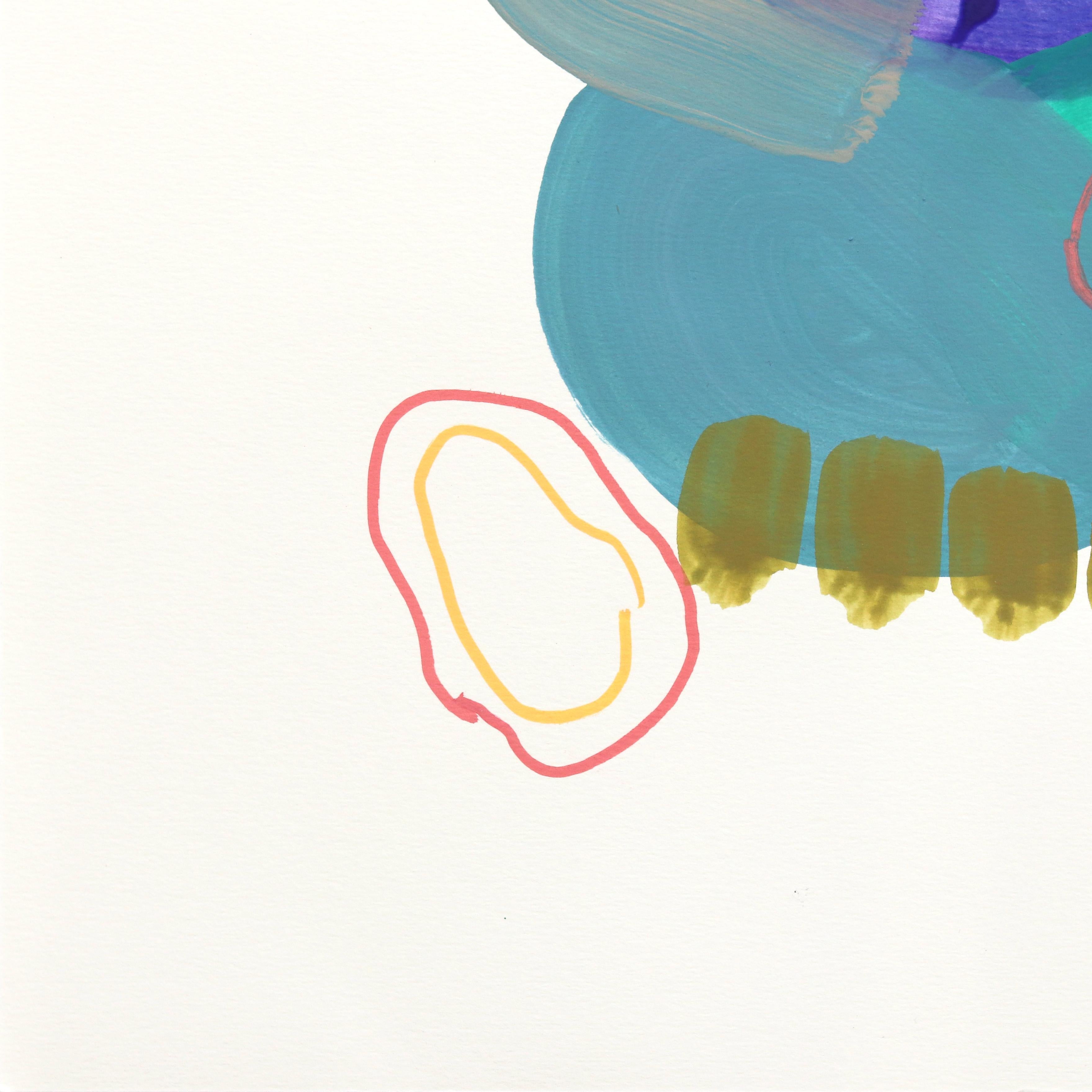 5.28 N. 21 - Pittura astratta eccentrica e colorata su carta - Abstract Painting Grigio di Shiri Phillips