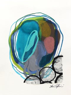 7.10.24 #12 - Pittura astratta colorata ad acquerello minimalista