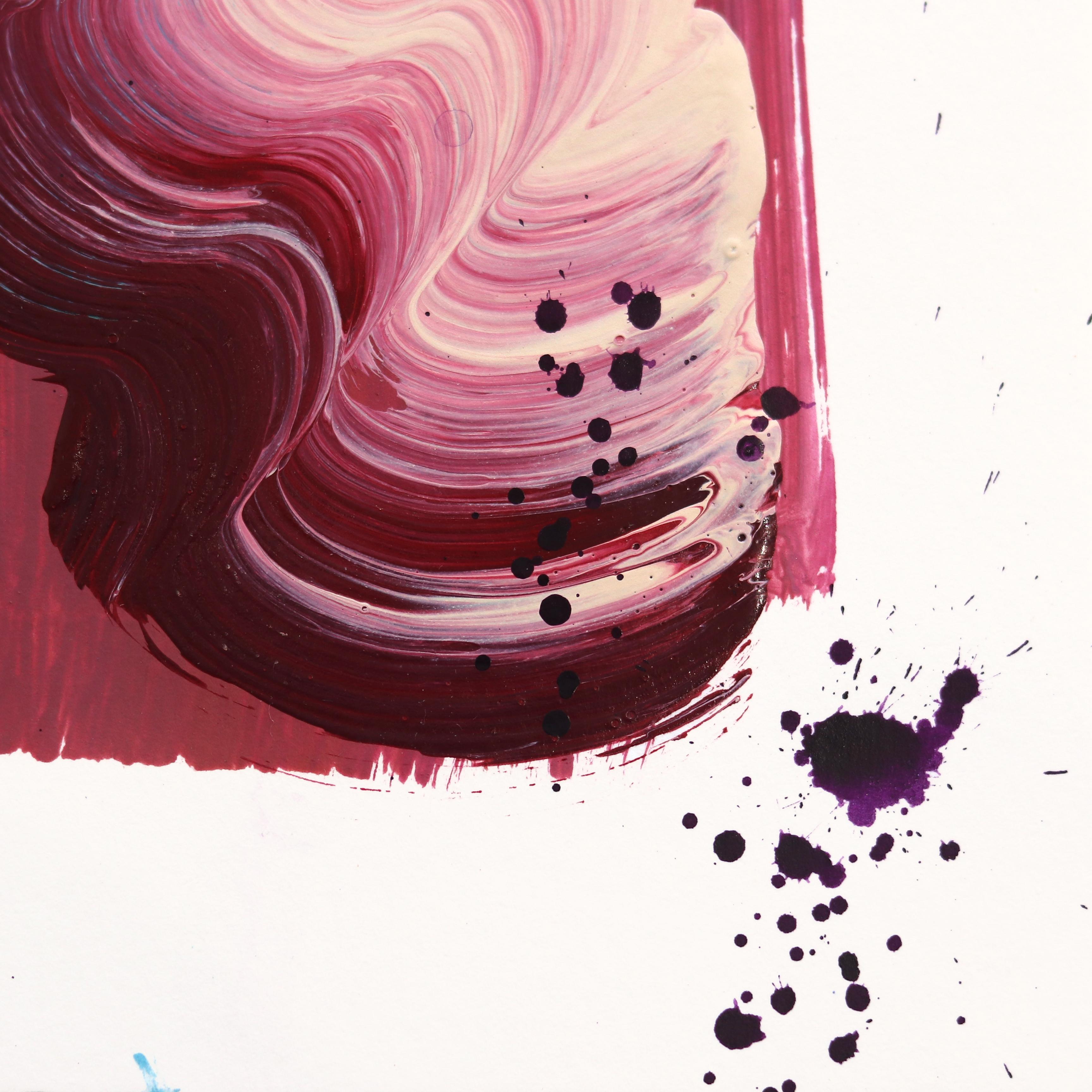 7.10.24 #19 - Pintura abstracta de tonos fríos y colores sobre papel - Abstract Painting Gris de Shiri Phillips