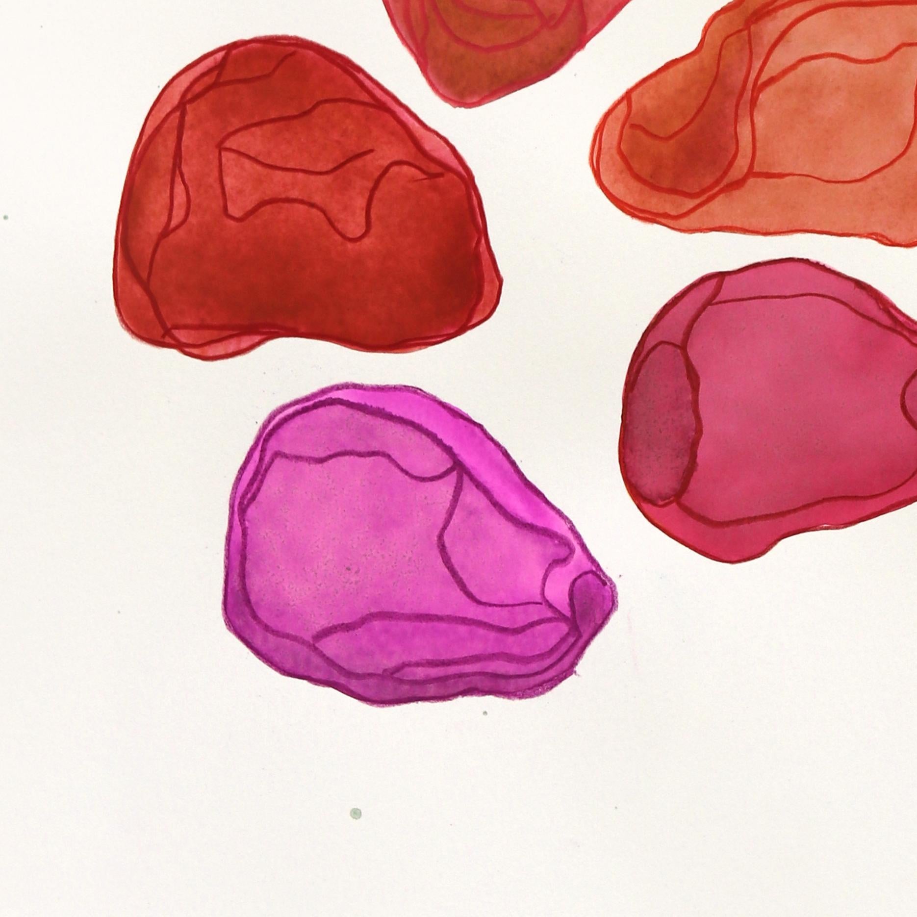 7.10.24 #21 - Original Vibrant Red Tone Abstract Mixed Media Kunstwerk auf Papier im Angebot 2