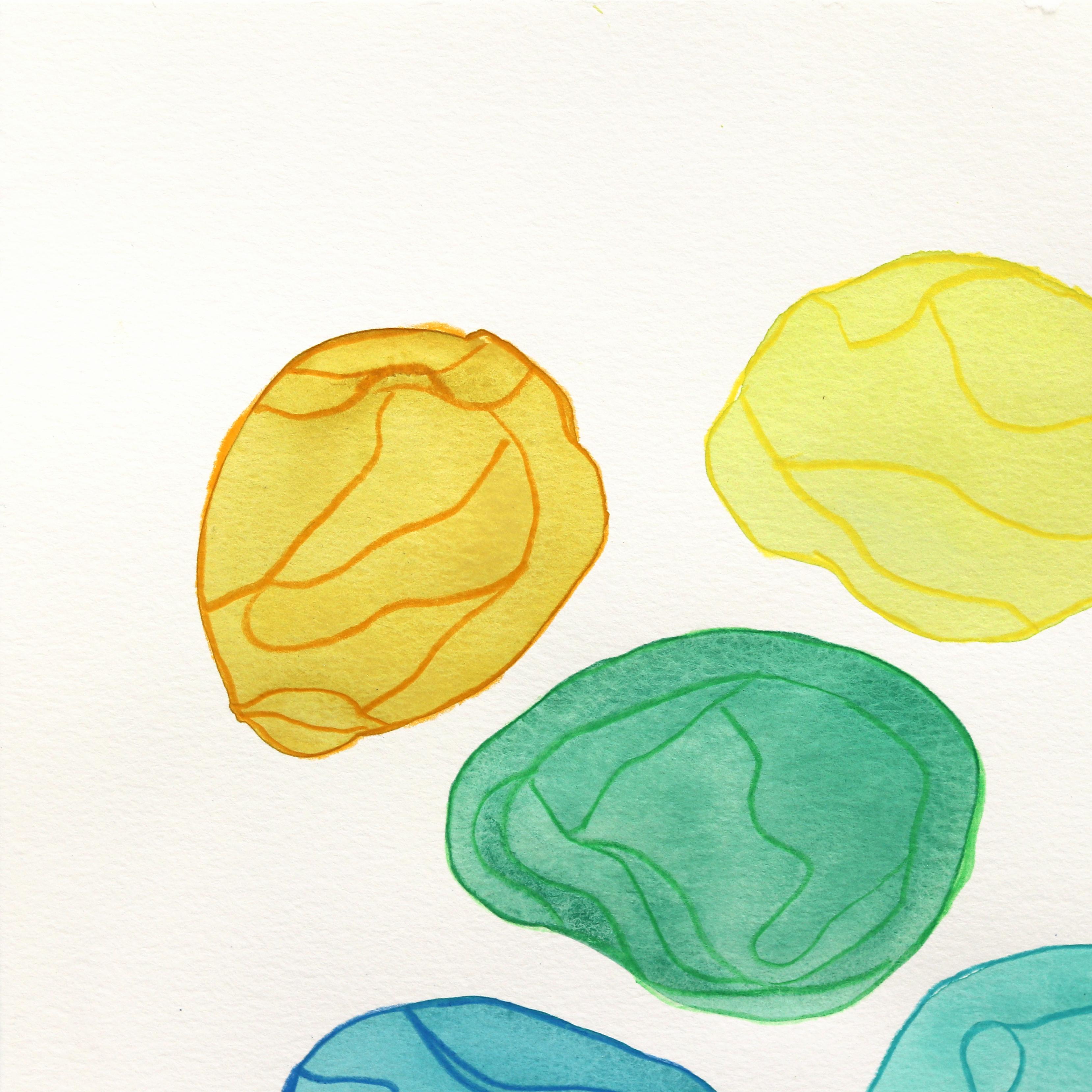 7.10.24 #23 - Pittura astratta multicolore su carta - Painting di Shiri Phillips