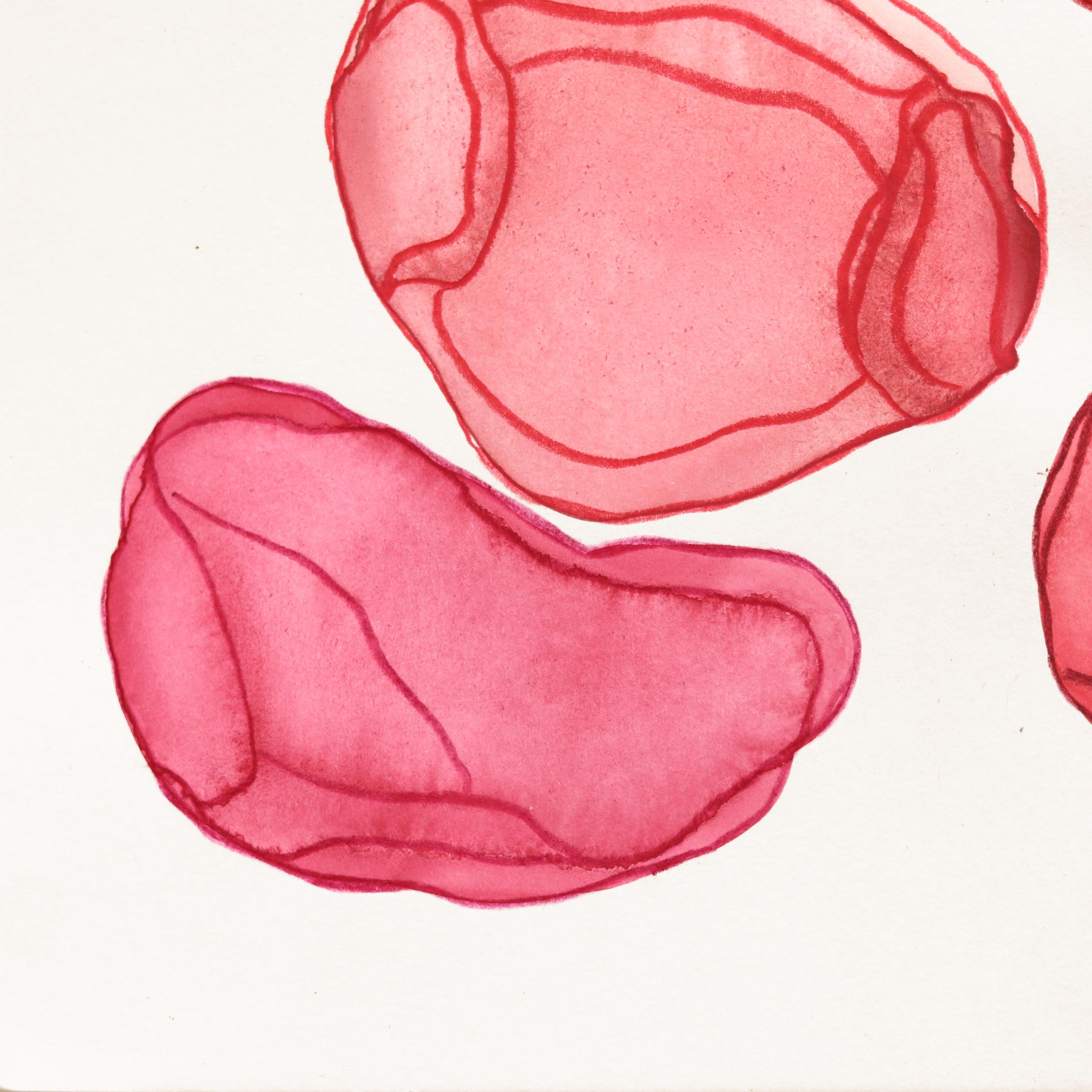 7.10.24 #5 - Original Pink, Red, & Yellow, Abstract Mixed Media Artwork on Paper For Sale 3