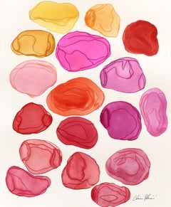 7.10.24 #5 - Original Pink, Red, & Yellow, Abstract Mixed Media Artwork on Paper